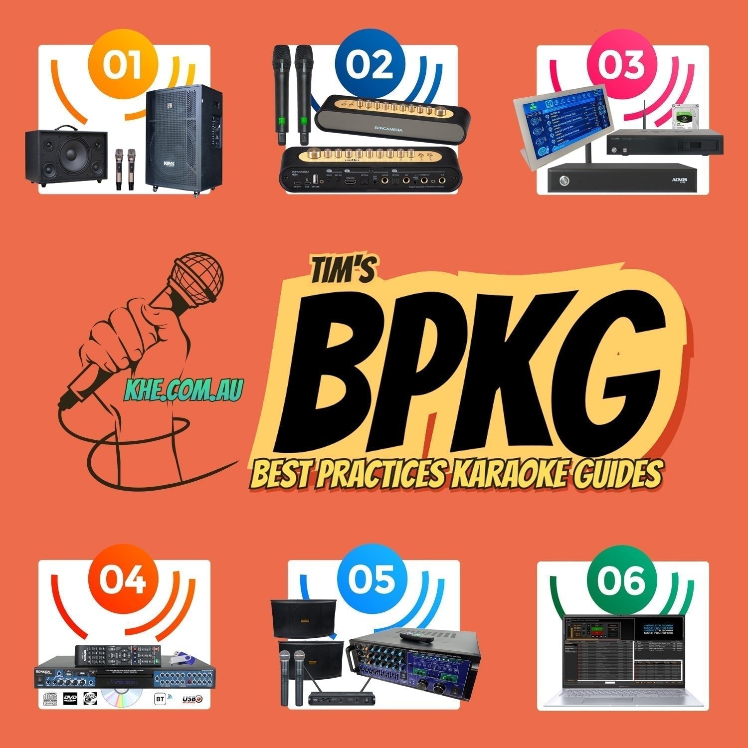 Tim's Best Practices Karaoke Guides Vol's 1 to 6 - Karaoke Home Entertainment