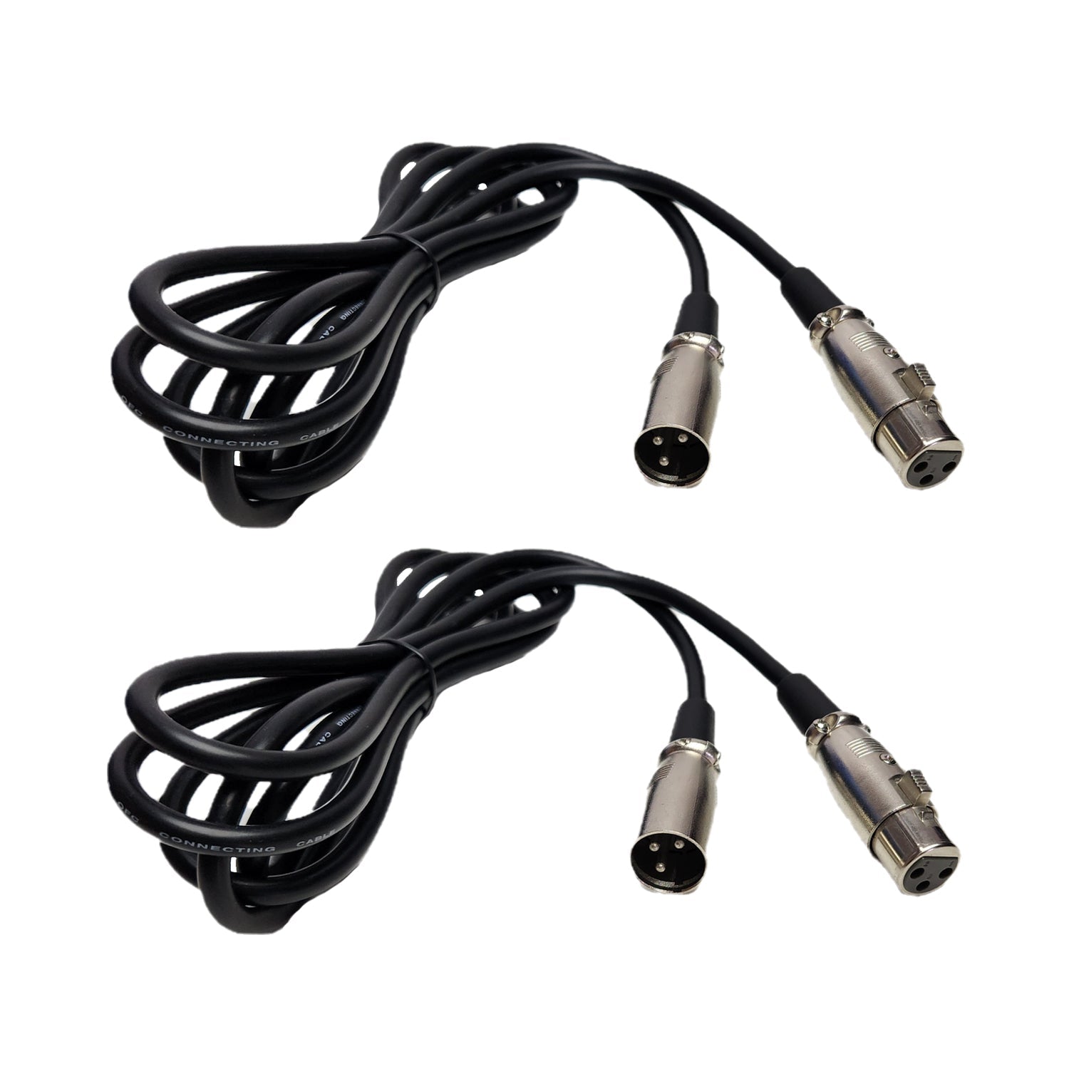 2x 1m XLR Male to Female Microphone Cables (For WM - 4000D) - Karaoke Home Entertainment