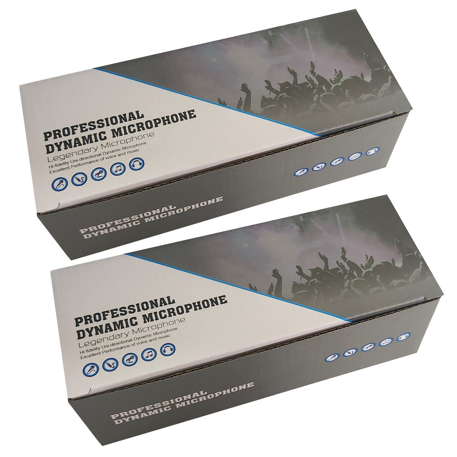 2x Wired Microphones with 3m Cable (6.35mm Jack) - Karaoke Home Entertainment