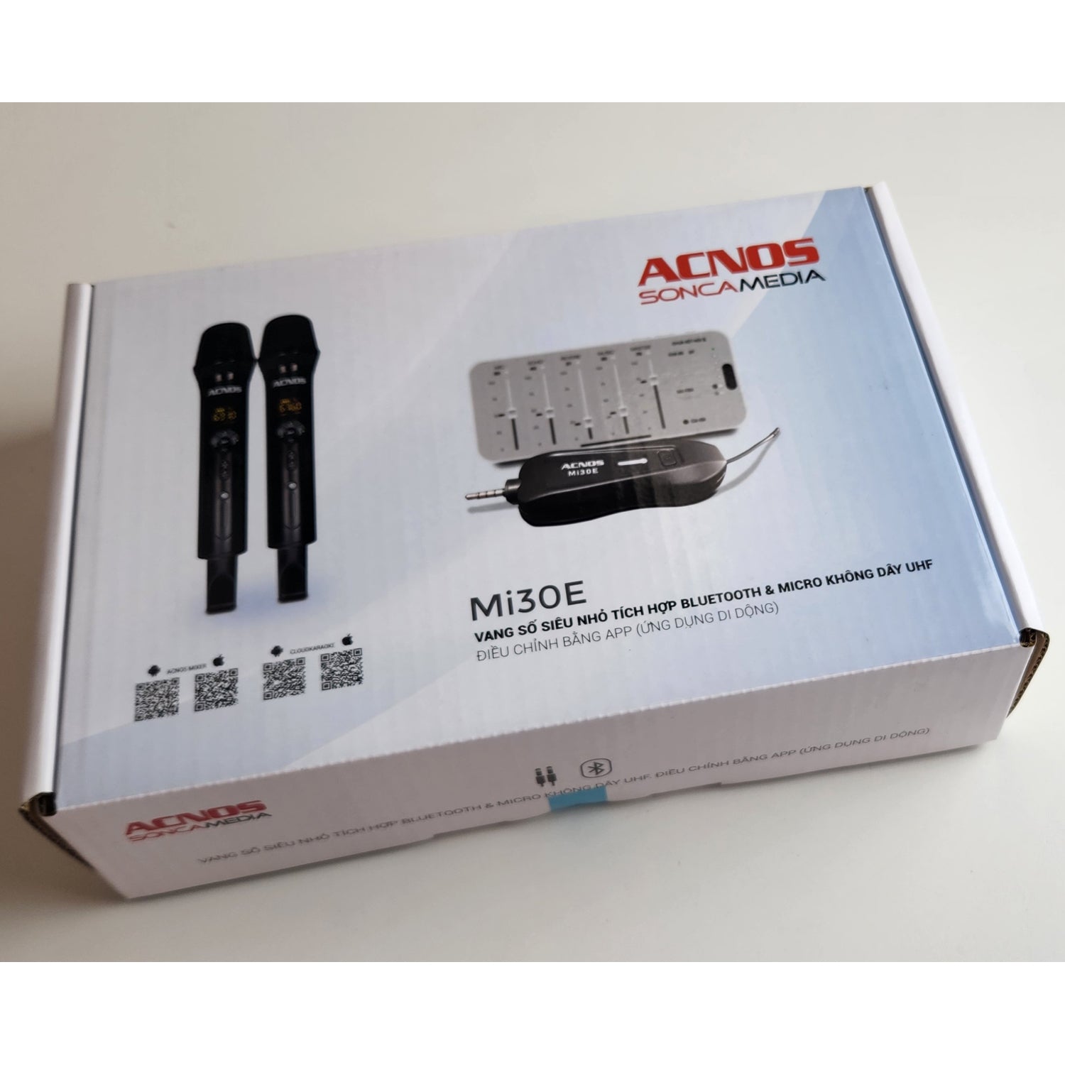 ACNOS Mi-30e Universal UHF Wireless Microphones (with Effects) + Bluetooth + Carry Bag - Karaoke Home Entertainment