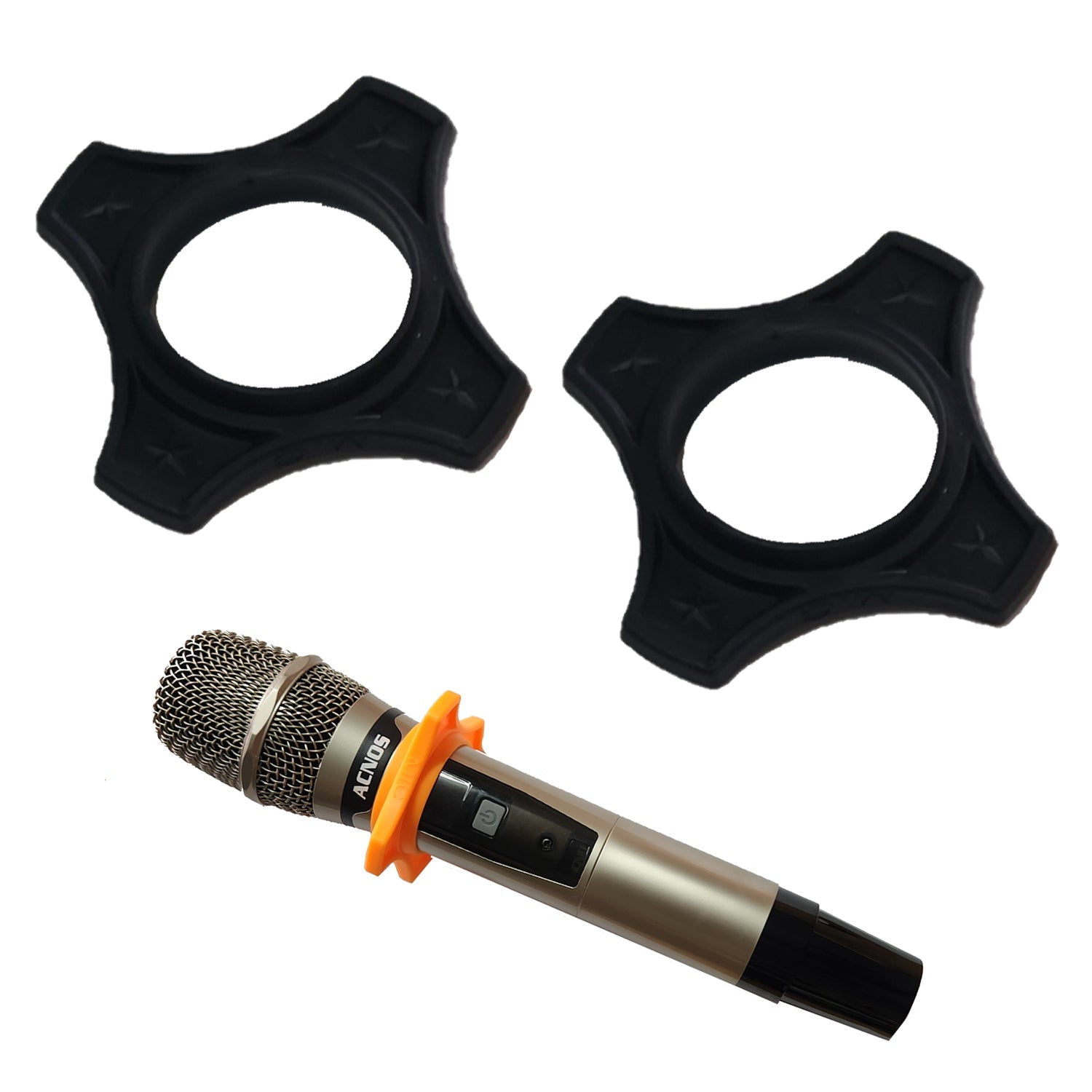 Anti - Roll Microphone Table Stand (2x Black) - Karaoke Home Entertainment