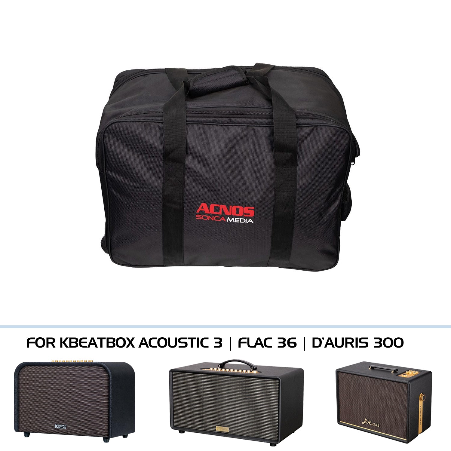 Deluxe Carry Bag with Trolley Handle for KBEATBOX Acoustic 3 | Flac 36 | D'Auris 300