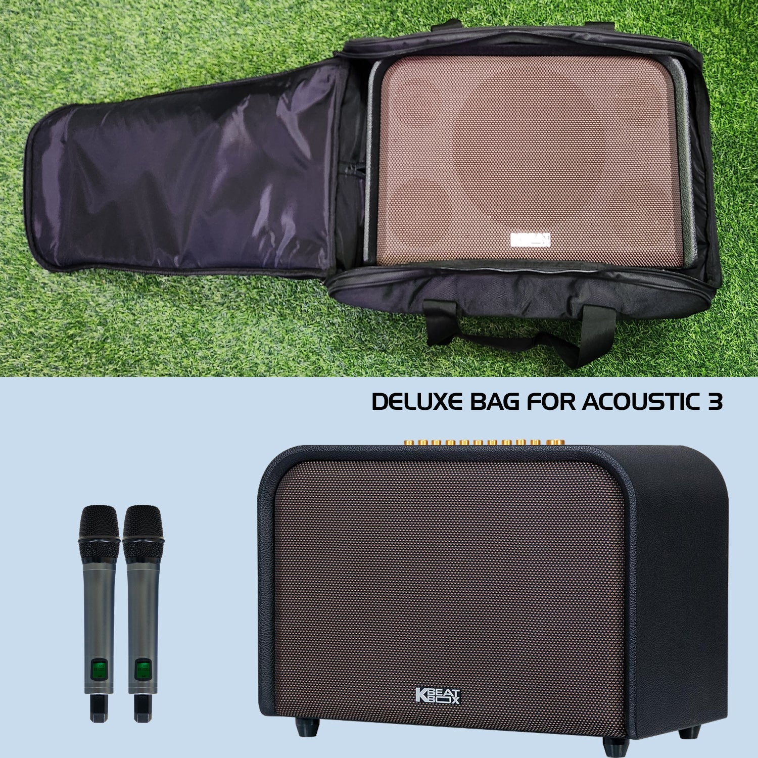 Deluxe Carry Bag with Trolley Handle for KBEATBOX Acoustic 3 | Flac 36 | D'Auris 300 - Karaoke Home Entertainment