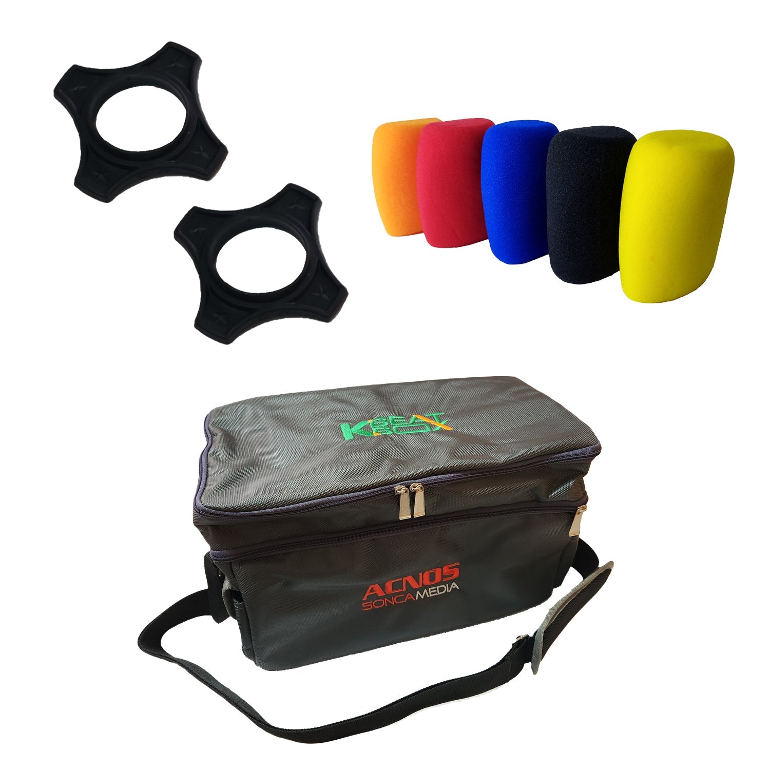 Deluxe Karaoke Carry Bag + Mic Socks + Anti - Roll Mic Stands - Karaoke Home Entertainment