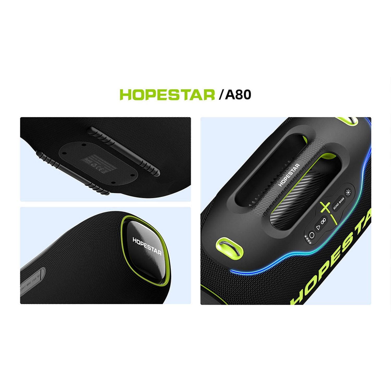 HOPESTAR A80 - Portable Boombox - 350W 6 Speaker Powerhouse - Karaoke Home Entertainment