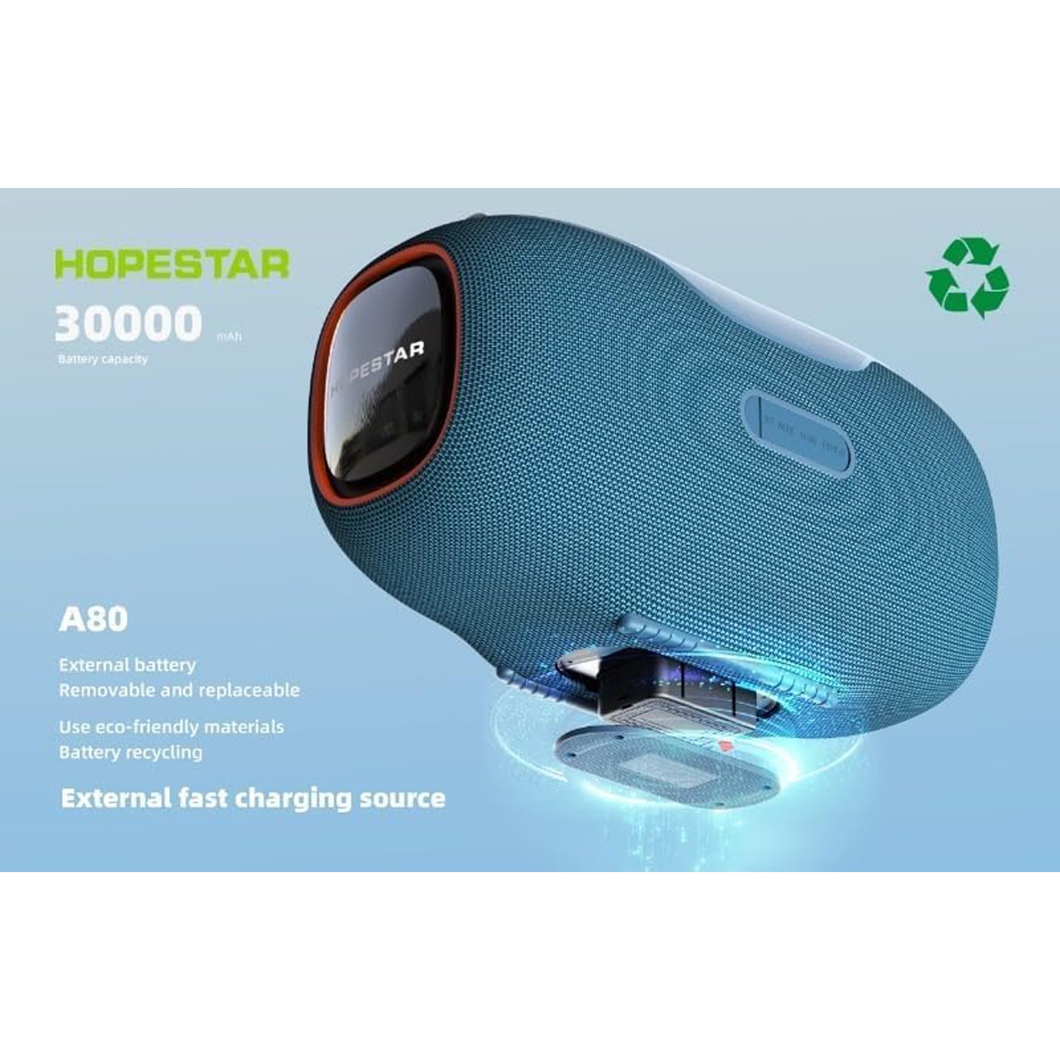 HOPESTAR A80 - Portable Boombox - 350W 6 Speaker Powerhouse - Karaoke Home Entertainment