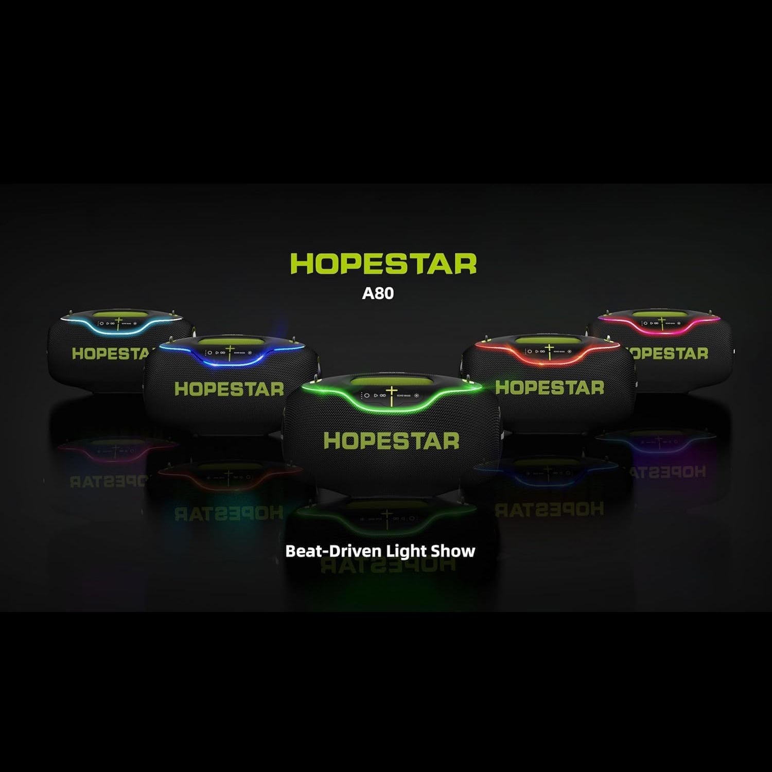 HOPESTAR A80 - Portable Boombox - 350W 6 Speaker Powerhouse - Karaoke Home Entertainment