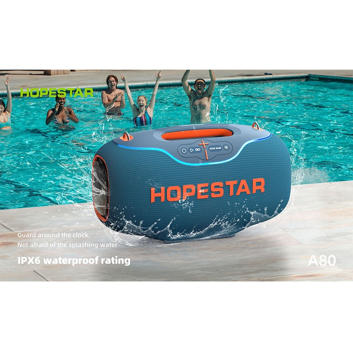 HOPESTAR A80 - Portable Boombox - 350W 6 Speaker Powerhouse - Karaoke Home Entertainment