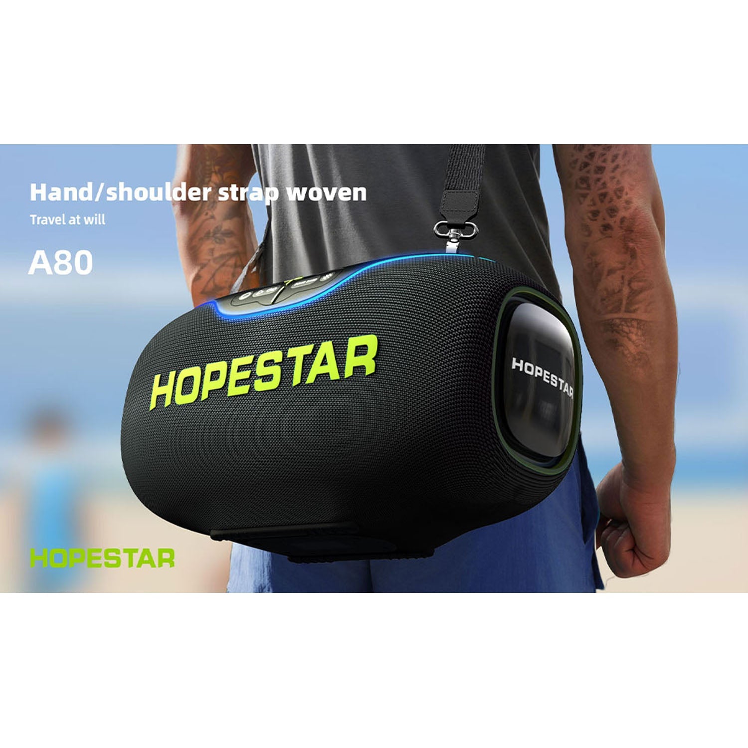 HOPESTAR A80 - Portable Boombox - 350W 6 Speaker Powerhouse - Karaoke Home Entertainment
