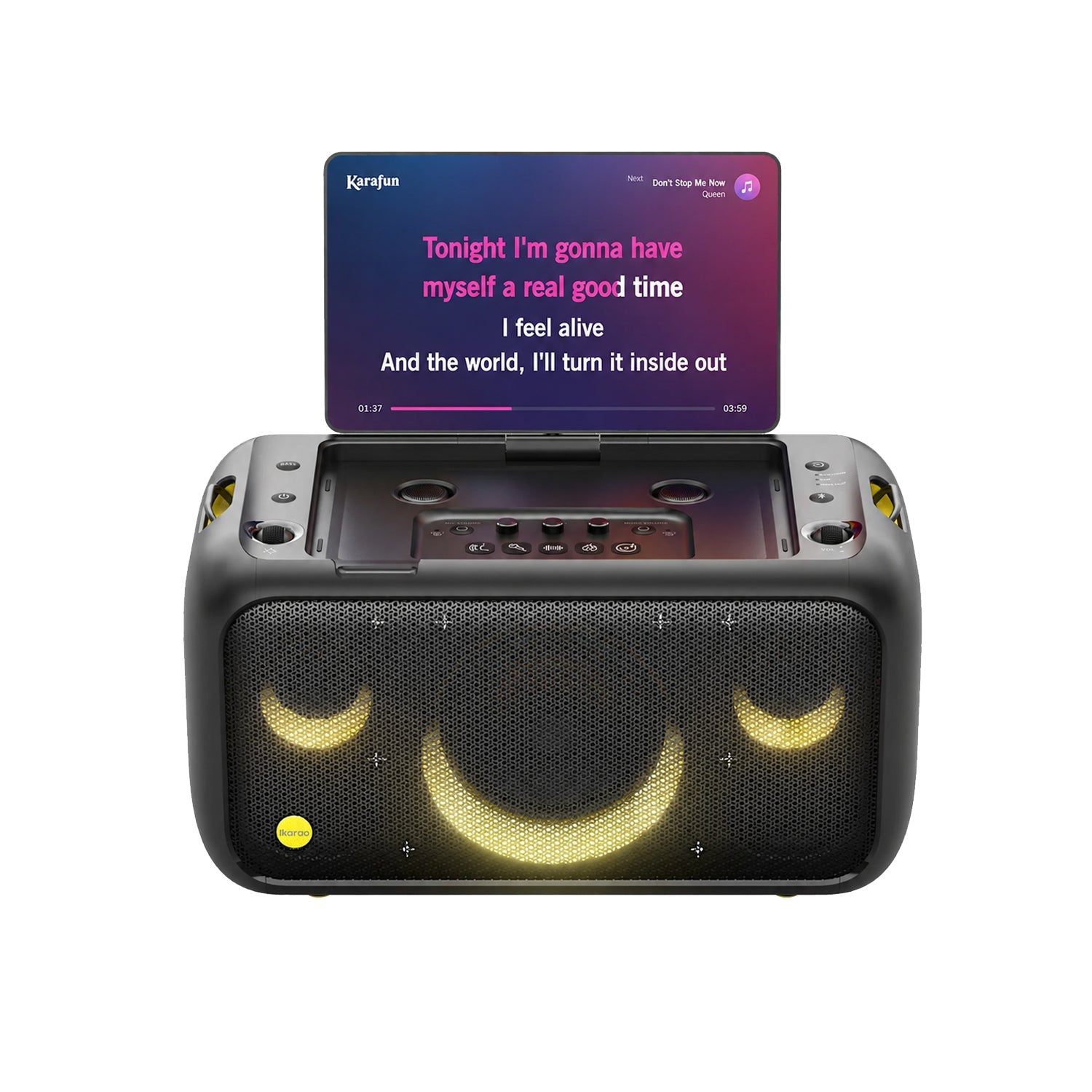 IKARAO Break X1 Portable Karaoke Machine with 13.3” Rotating Touch Screen & Wireless Microphones - Karaoke Home Entertainment