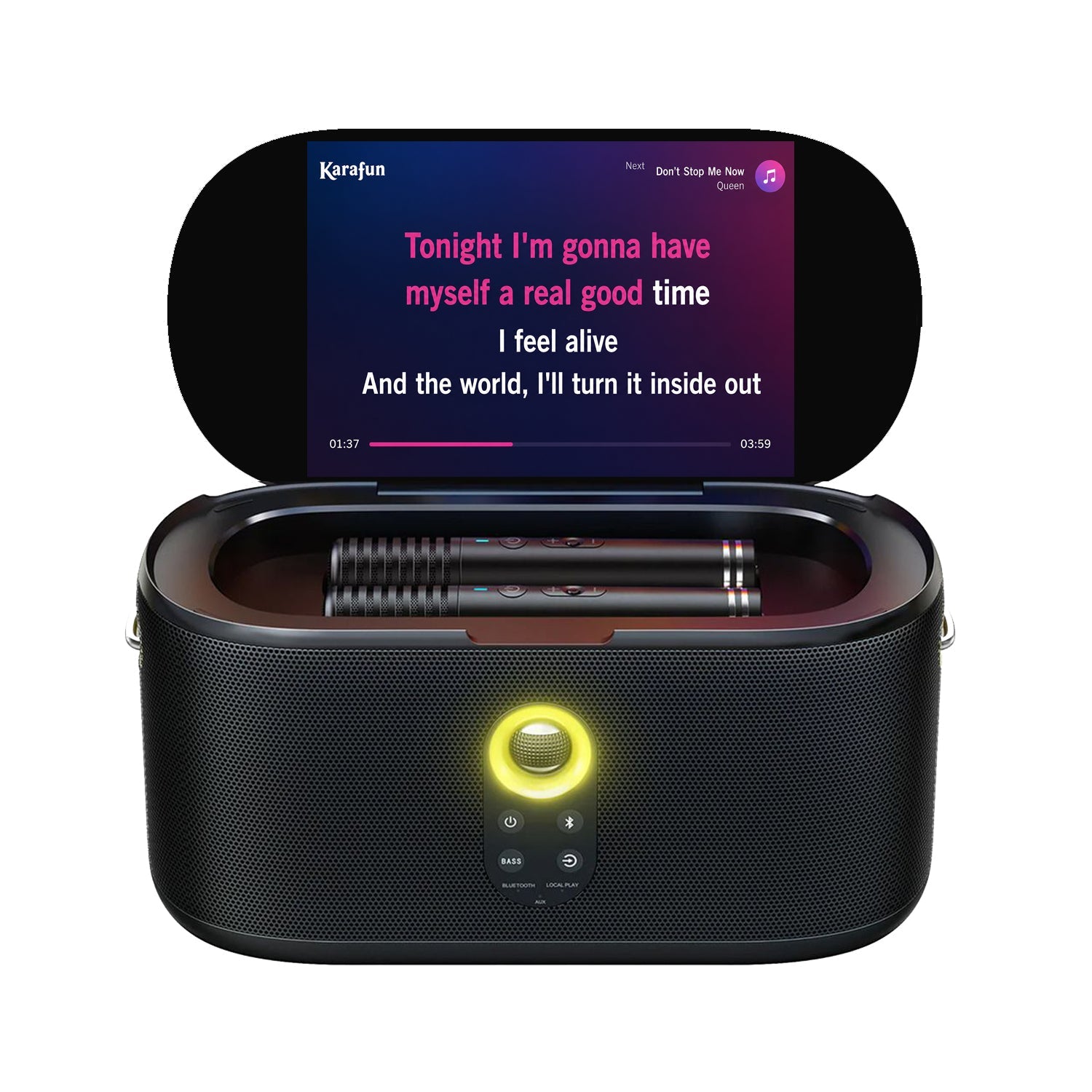 IKARAO Shell S1 Portable Karaoke Machine with 10.1” Touch Screen, Bluetooth & Wireless Microphones - Karaoke Home Entertainment