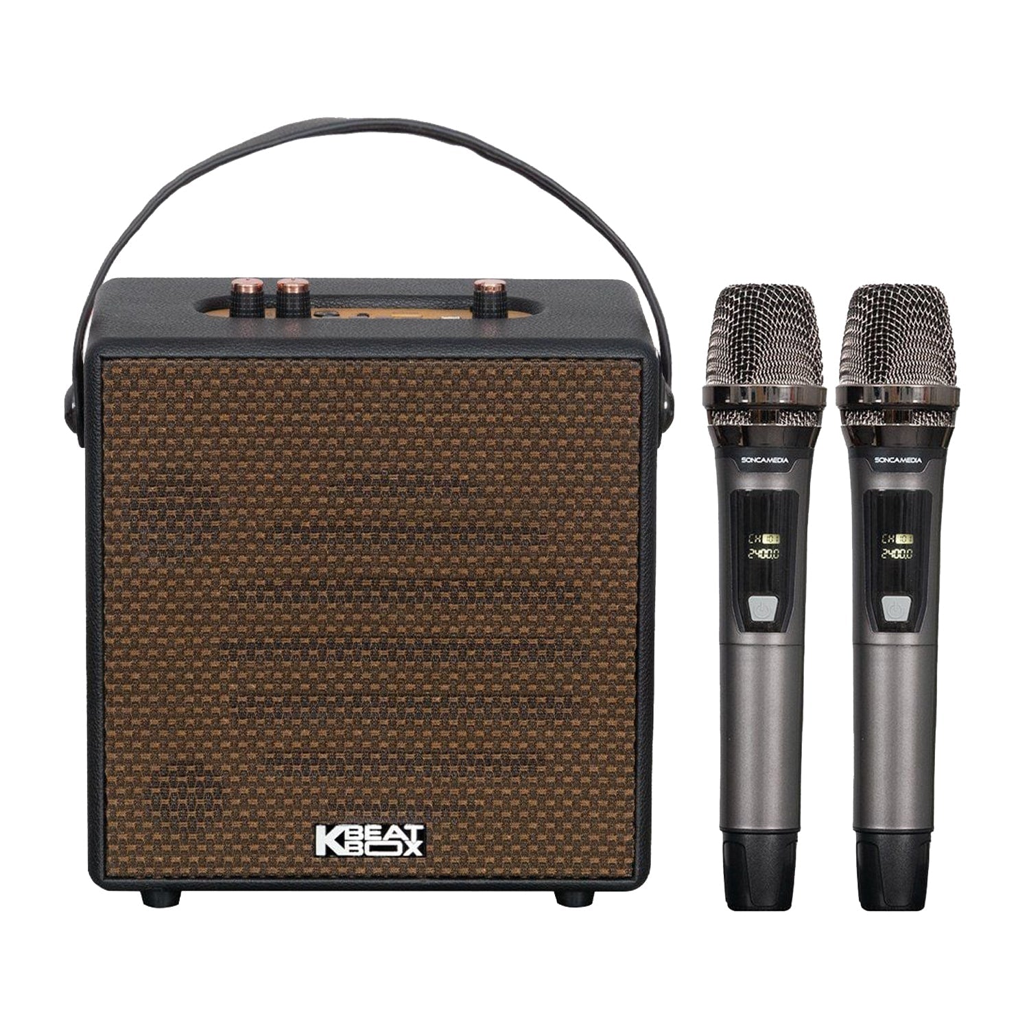 KBEATBOX CarryOn Karaoke Sound System | 25W RMS | Wireless Mics - Karaoke Home Entertainment