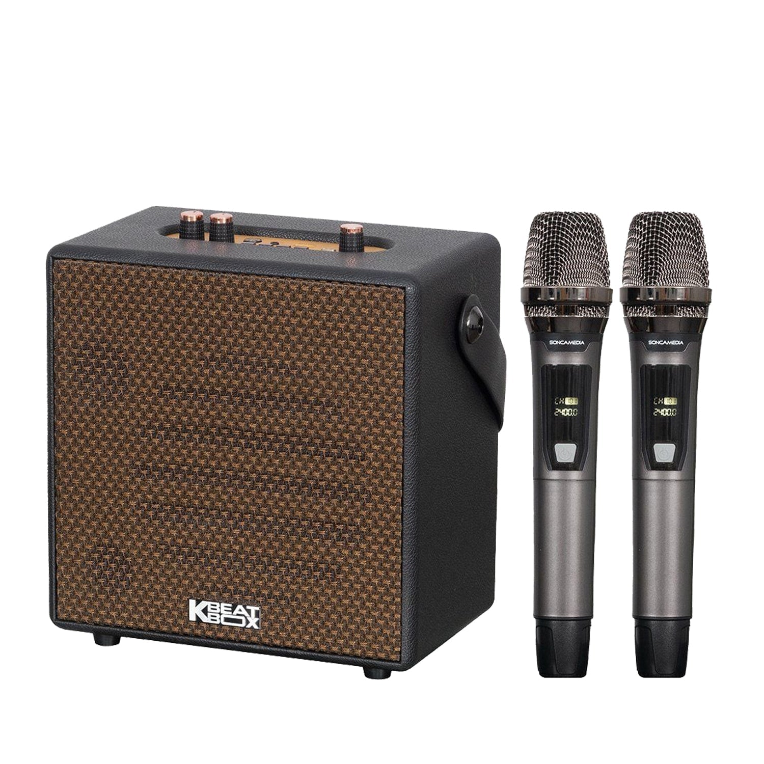 KBEATBOX CarryOn Karaoke Sound System | 25W RMS | Wireless Mics - Karaoke Home Entertainment