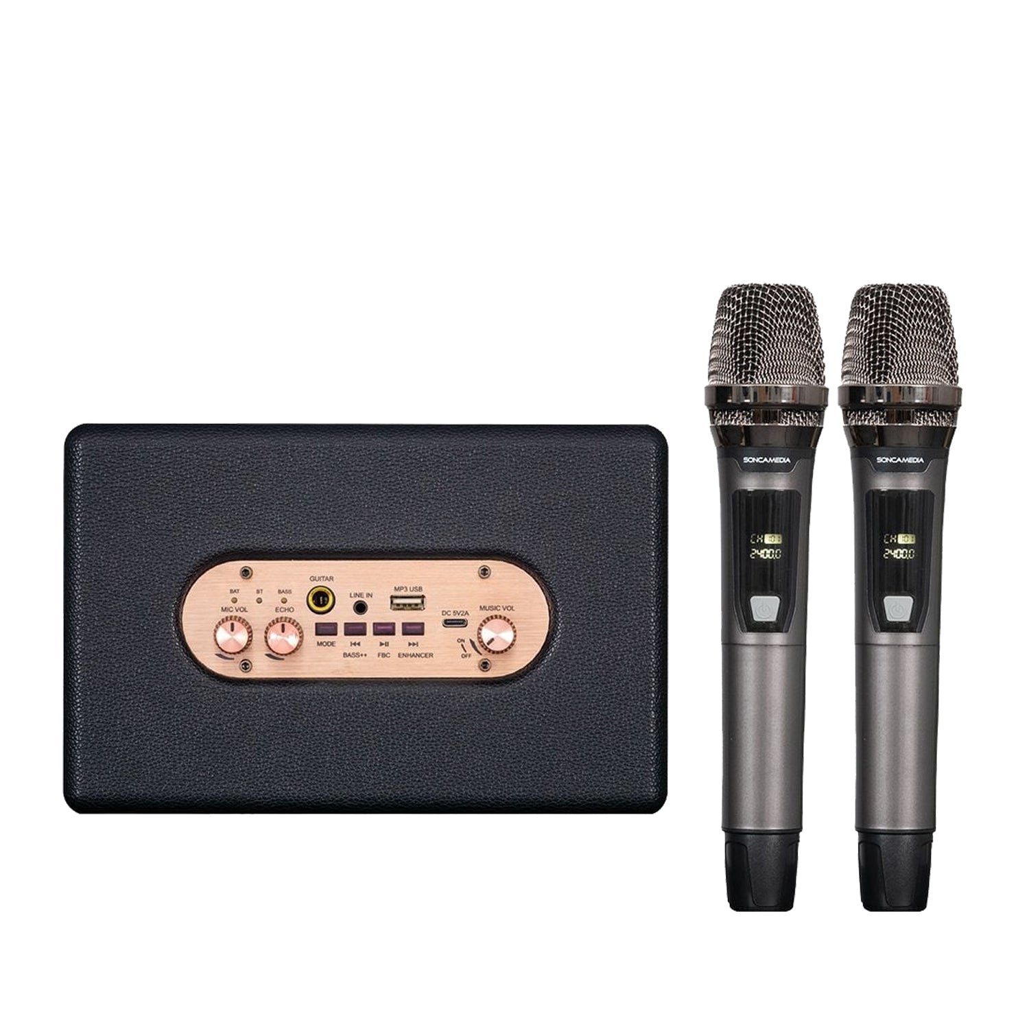 KBEATBOX CarryOn Karaoke Sound System | 25W RMS | Wireless Mics - Karaoke Home Entertainment