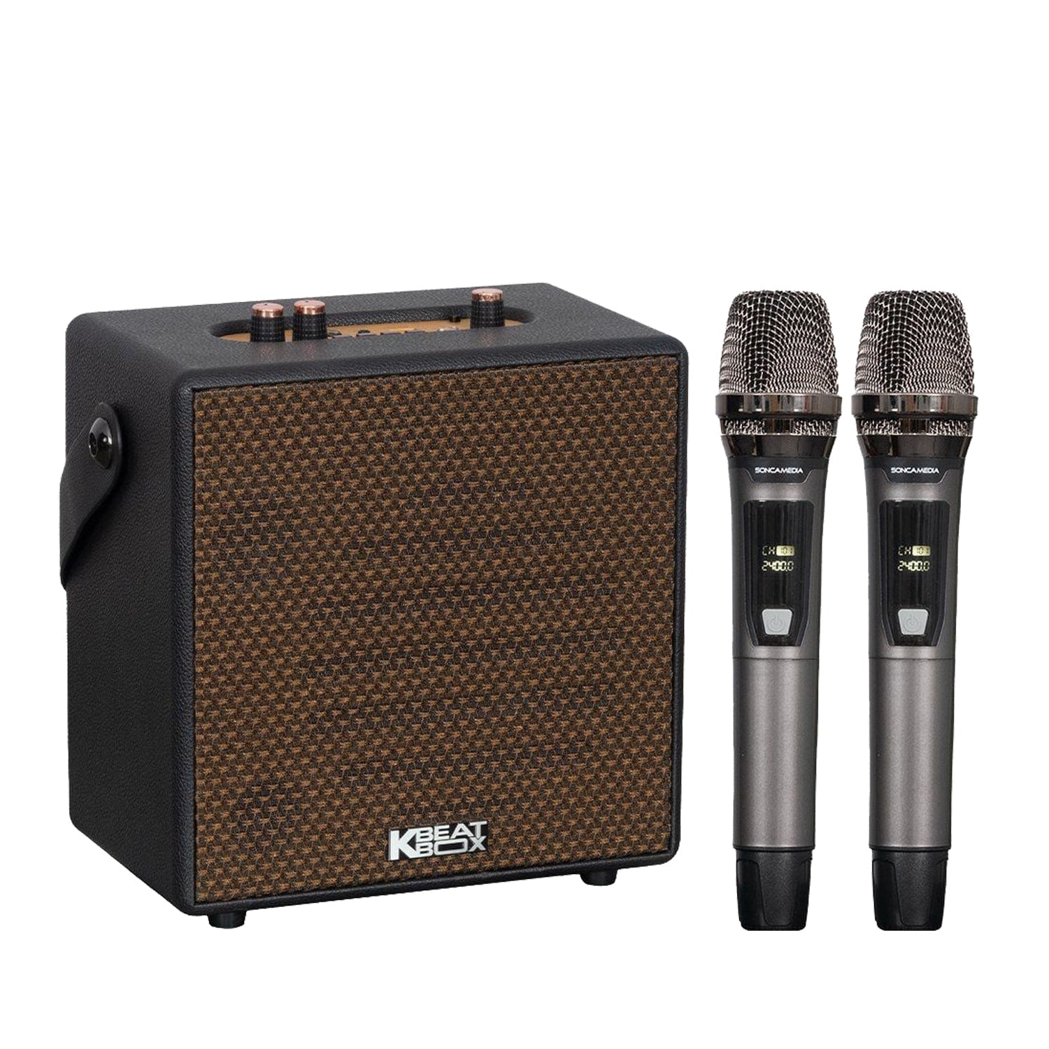 KBEATBOX CarryOn Karaoke Sound System | 25W RMS | Wireless Mics - Karaoke Home Entertainment