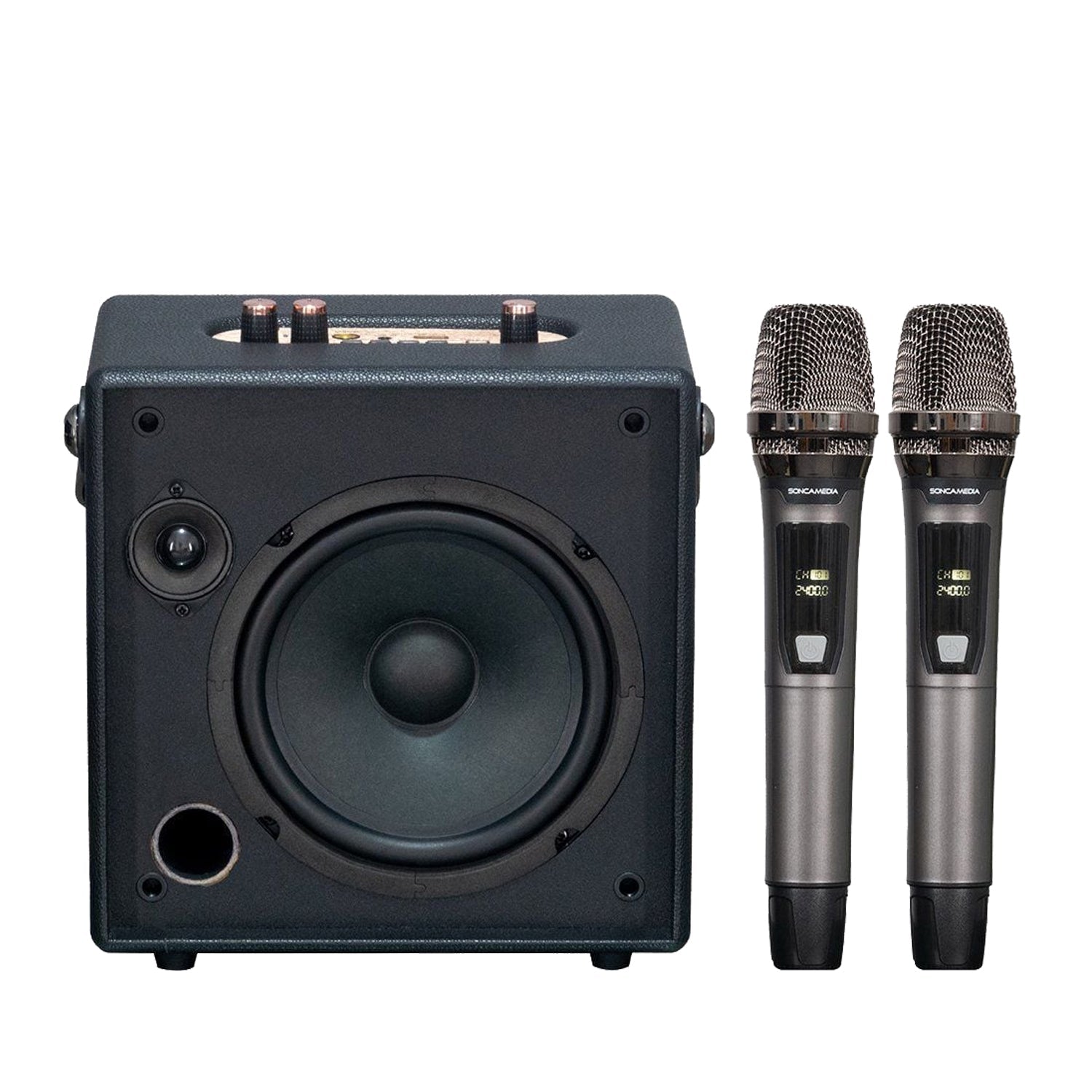 KBEATBOX CarryOn Karaoke Sound System | 25W RMS | Wireless Mics - Karaoke Home Entertainment