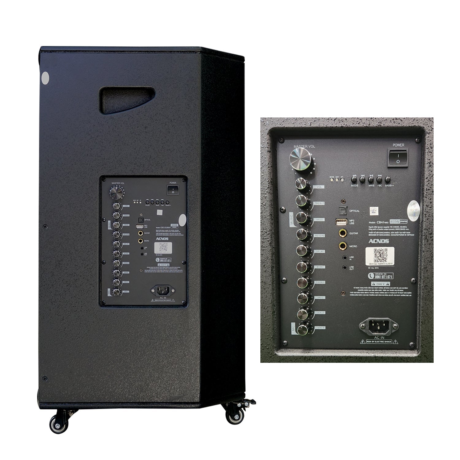 KBEATBOX CB - 41NEO – 15" Big Box Karaoke Speaker System | 200W RMS | Wireless Mics - Karaoke Home Entertainment