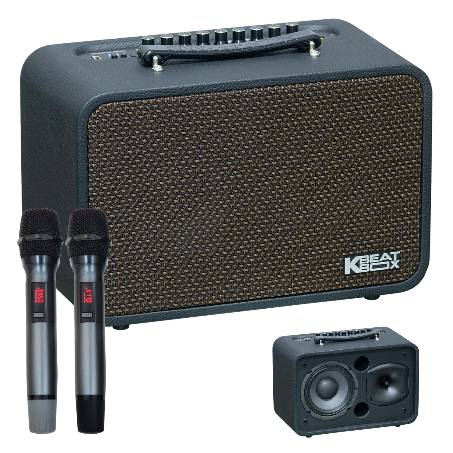 KBEATBOX CS - 200PU V3 – Compact Karaoke Sound System | 80W RMS | Wireless Mics - Karaoke Home Entertainment