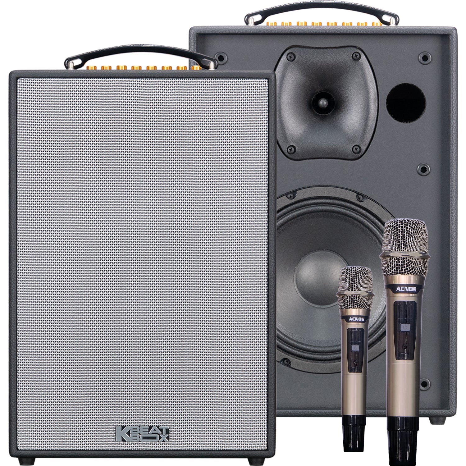 KBEATBOX CS - 286Plus – Compact Karaoke Speaker System | 70W RMS | Wireless Mics - Karaoke Home Entertainment