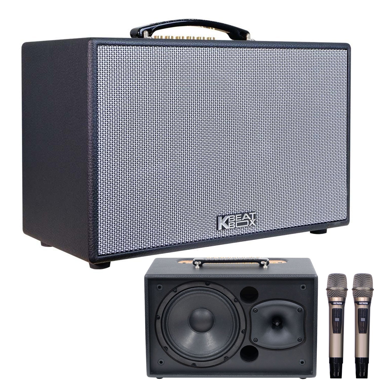 KBEATBOX CS - 286Plus V2 – Compact Karaoke Speaker System | 70W RMS | Wireless Mics - Karaoke Home Entertainment