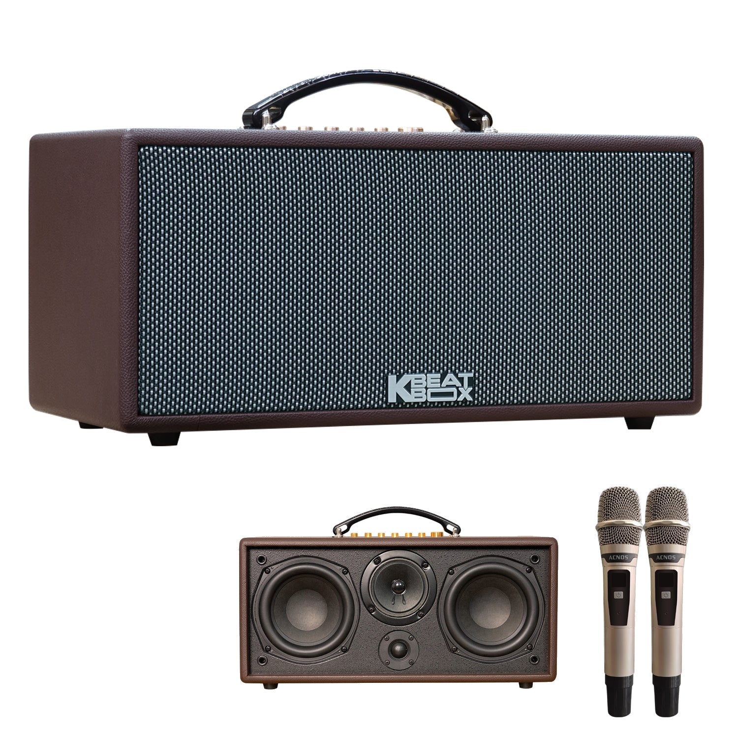 KBEATBOX CS - 366Plus – Premium Compact Karaoke Speaker System | 150W RMS | Wireless Mics - Karaoke Home Entertainment
