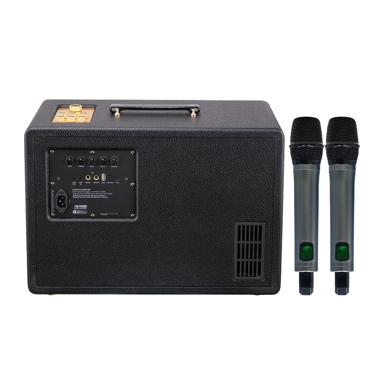 KBEATBOX D'Auris 300 – Premium Karaoke Sound System | 200W RMS | Wireless Mics - Karaoke Home Entertainment