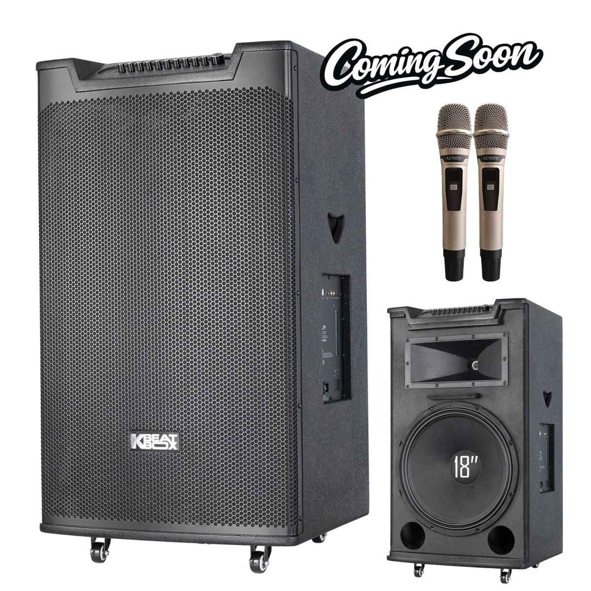 KBEATBOX TOP 530 Karaoke System | 18" Speaker | 300W RMS | Wireless Microphones - Karaoke Home Entertainment
