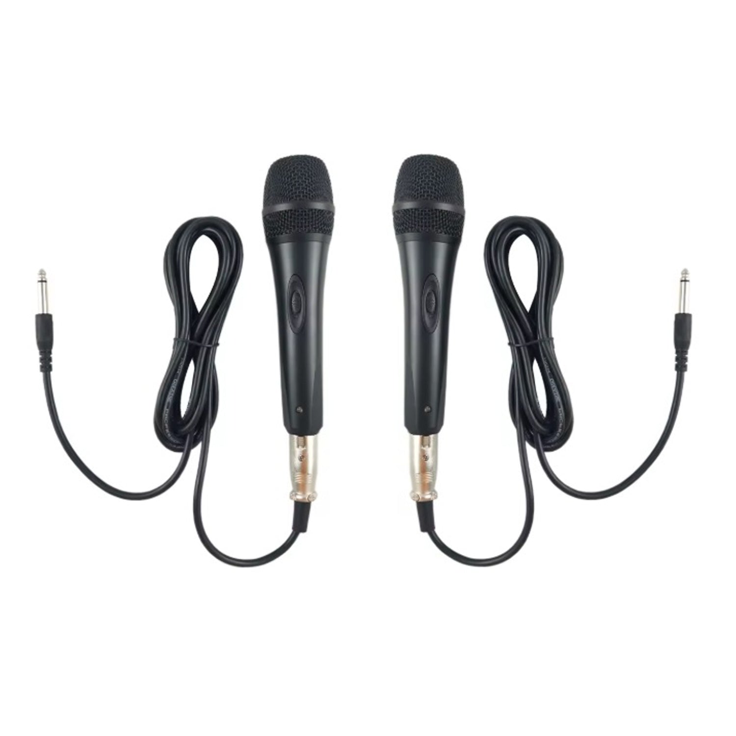 2x Wired Microphones with 3m Cable (6.35mm Jack)