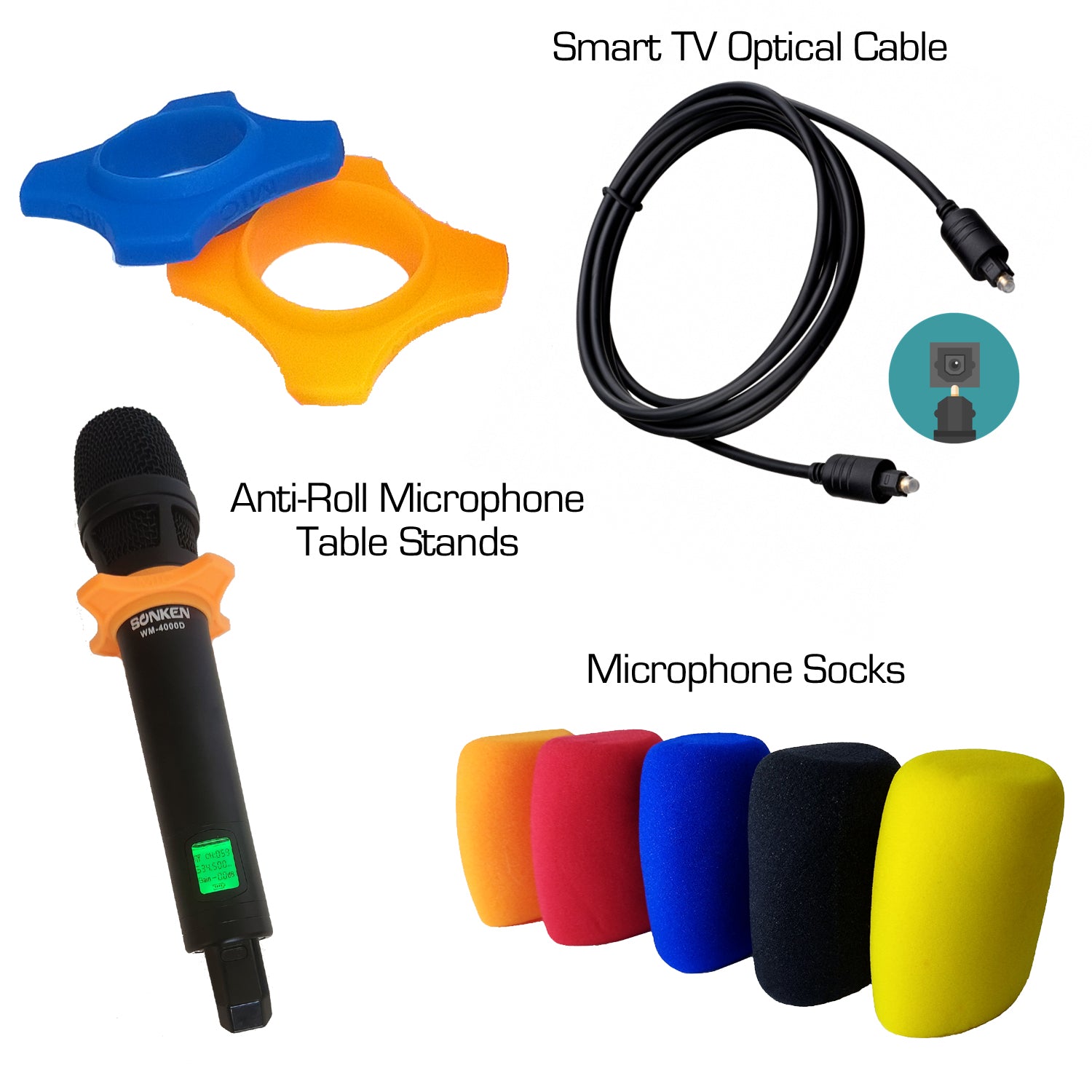 Sonken Home Karaoke Studio Package Deal (SA-767 Amp + MSR-1210 (12") Speakers + WM-4000D Wireless Mics)