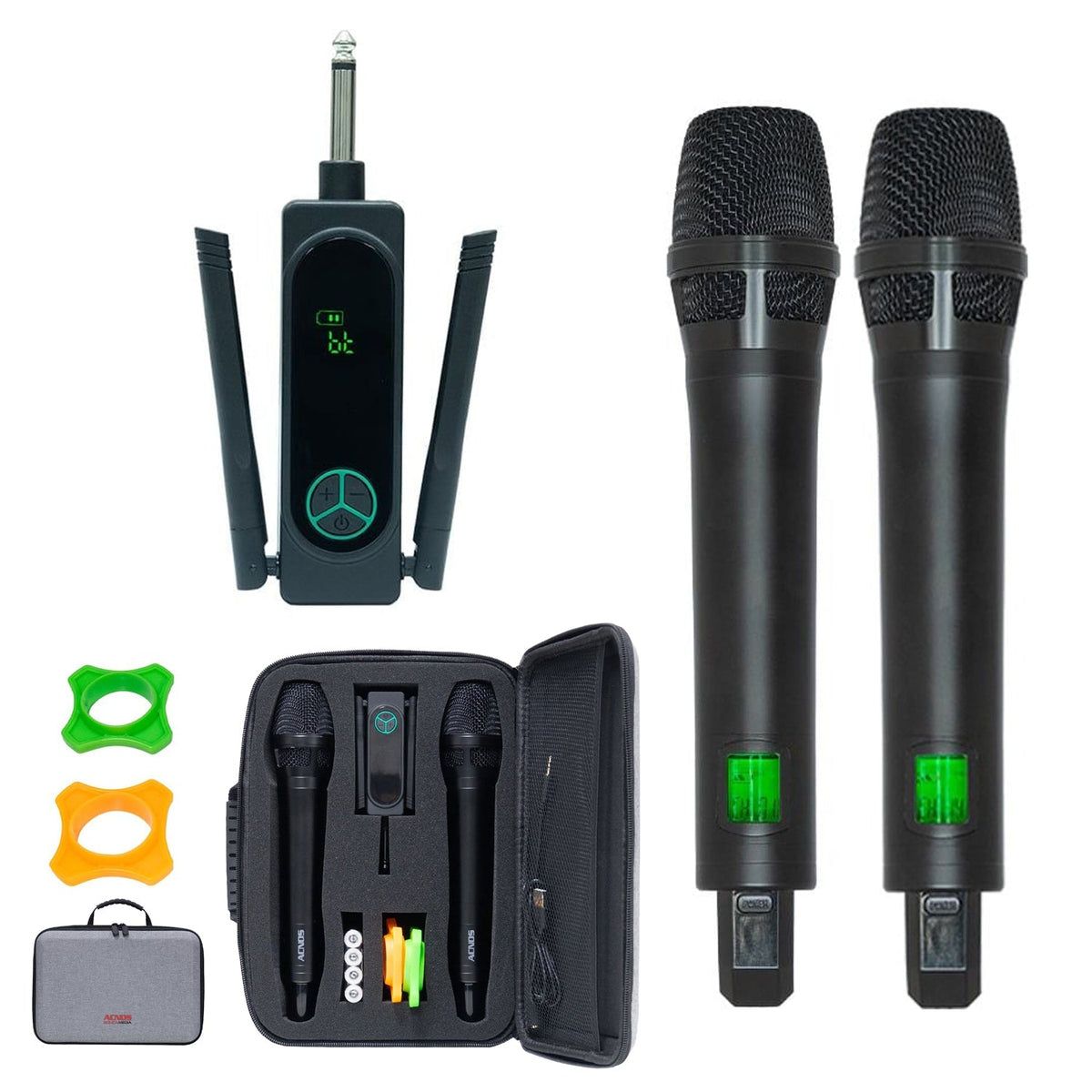 Soncamedia Mi-30x Wireless Microphone System | Bluetooth & DSP Effects - Karaoke Home Entertainment