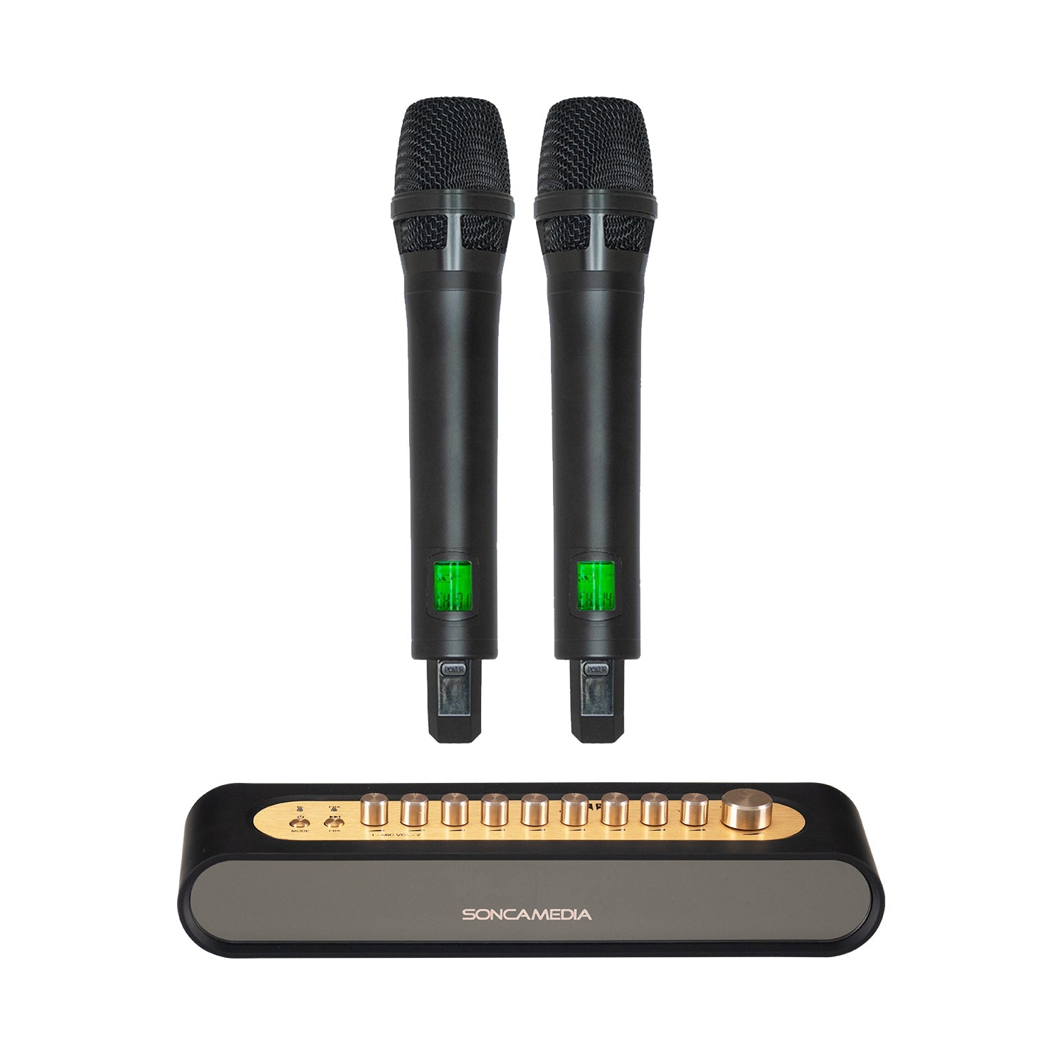 Soncamedia Mi - 36 – Karaoke Vocal & Music Mixer + Dual UHF Wireless Mics - Karaoke Home Entertainment