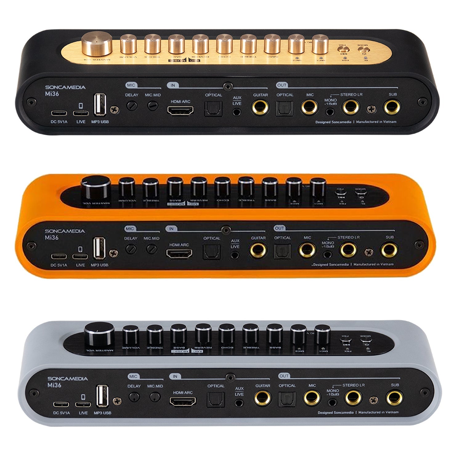 Soncamedia Mi - 36 – Karaoke Vocal & Music Mixer + Dual UHF Wireless Mics - Karaoke Home Entertainment