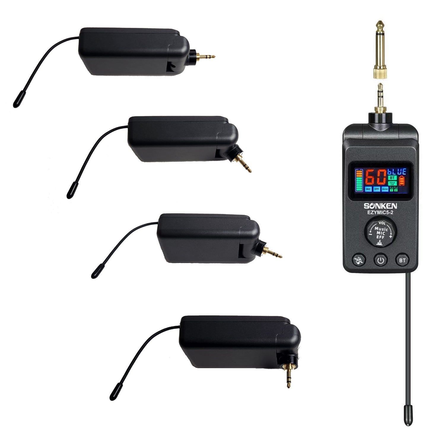 Sonken Ezy Mic 5.2 Universal UHF Wireless Microphones (with Effects) + Bluetooth - Karaoke Home Entertainment
