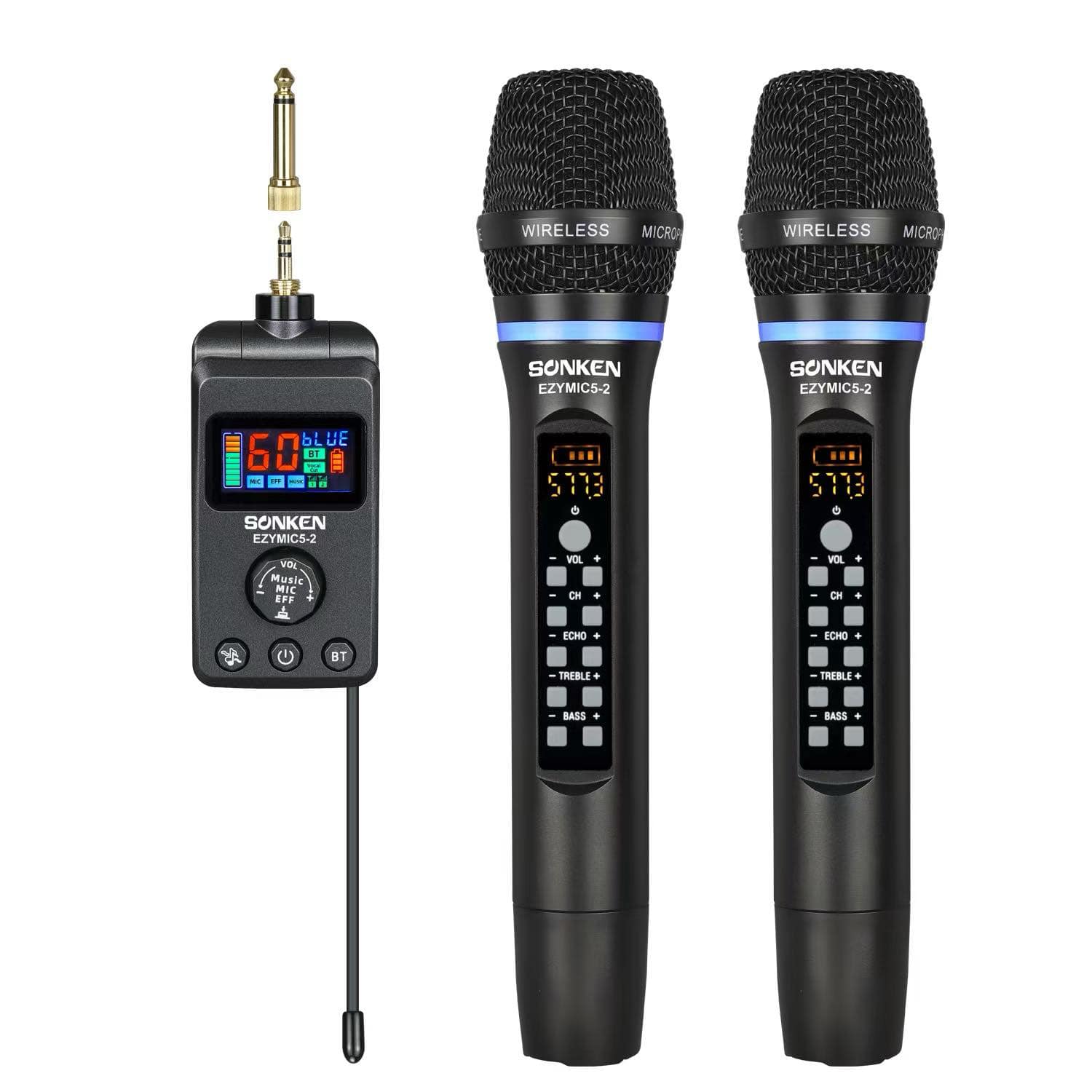 Sonken Ezy Mic 5.2 Universal UHF Wireless Microphones (with Effects) + Bluetooth - Karaoke Home Entertainment