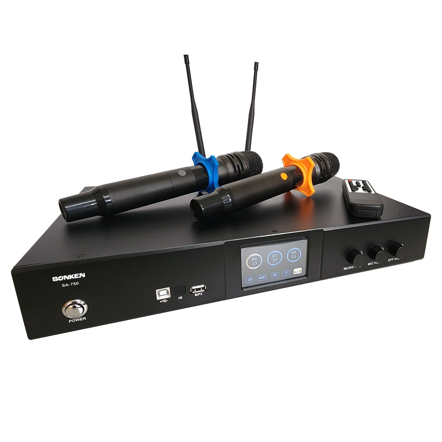 Sonken Home Karaoke Studio Package Deal (SA - 750 Amp + CSS - 212 (12") Speakers + Wireless Mics - Karaoke Home Entertainment