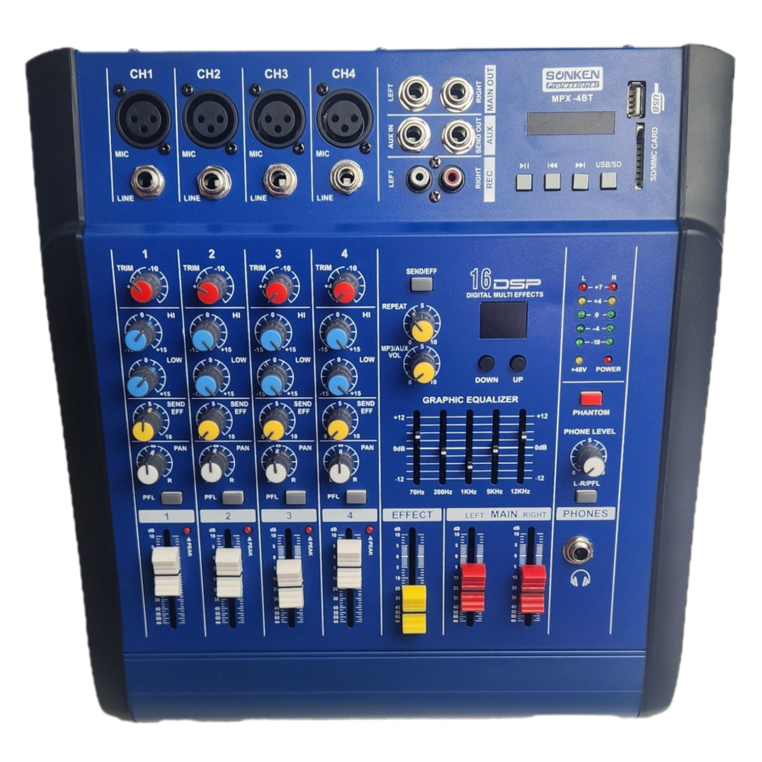 Sonken Professional Karaoke Starter System – MPX - 4BT Mixer & MSR - 1210 12″ Speakers - Karaoke Home Entertainment