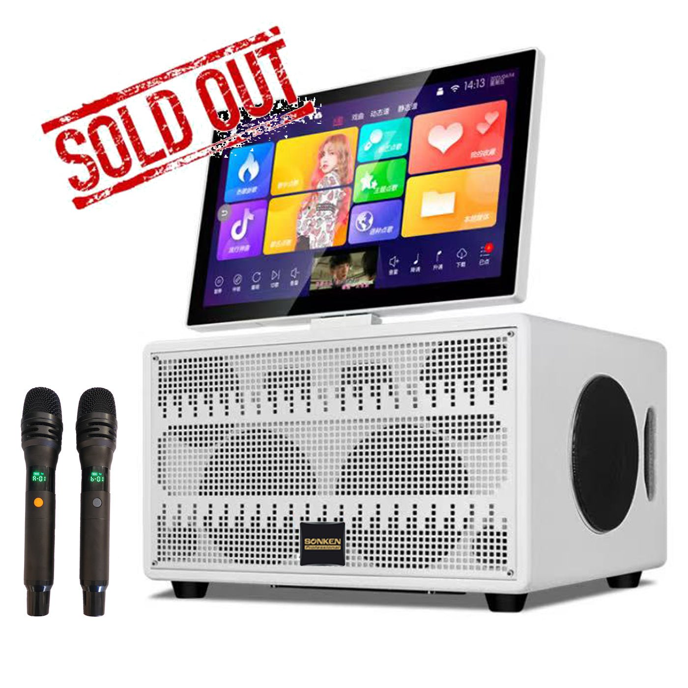 Sonken S4W Max Karaoke All - In - One Touch Screen Portable System - Karaoke Home Entertainment