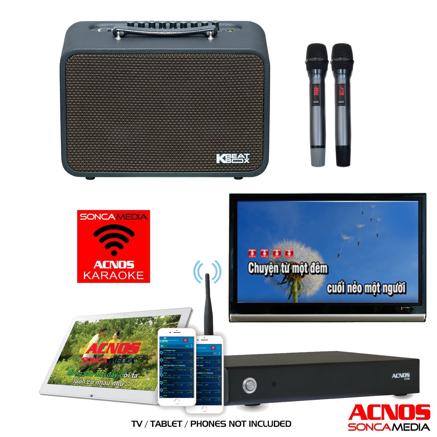 Special Package Deal: ACNOS KM - 8 + KBEATBOX CS - 200PU - V3 - Karaoke Home Entertainment