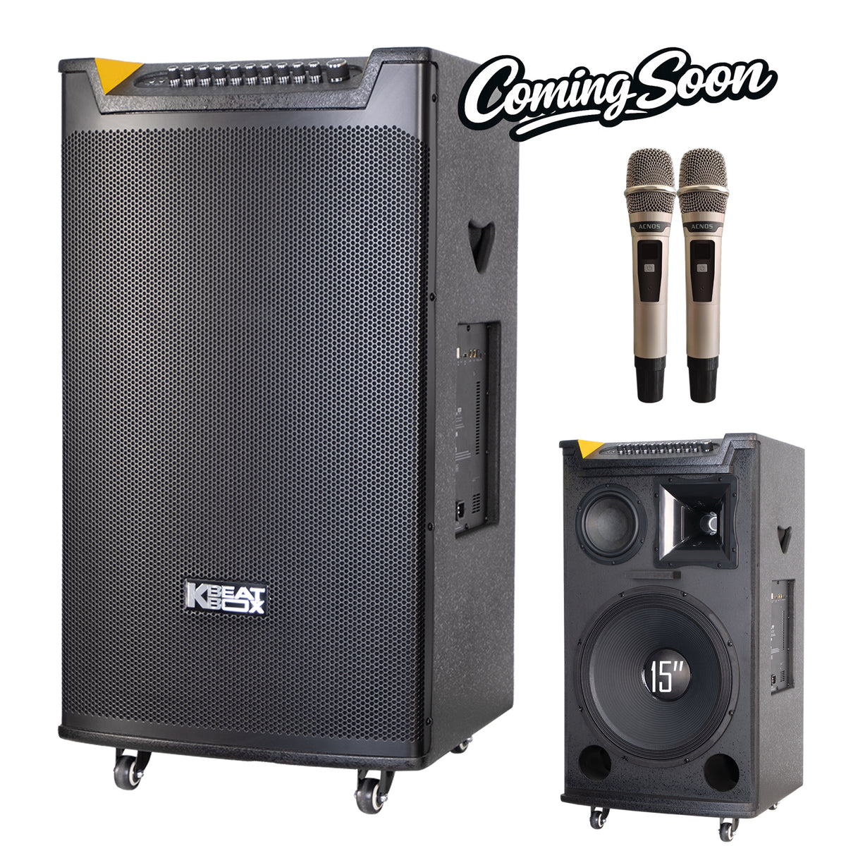 KBEATBOX TOP 430 Karaoke System | 15" Speaker | 300W RMS | Wireless Microphones