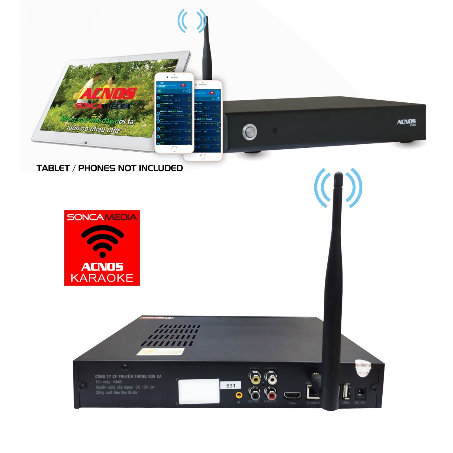 ACNOS KM-8 + Mi-30s Mixer + Wireless Microphones (Package Deal) - Karaoke Home Entertainment