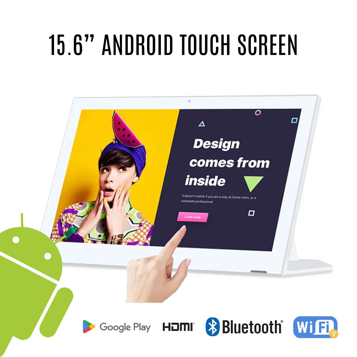 Android 15.6" Free Standing Touch Screen Tablet (WIFI + LAN + Bluetooth + HDMI + Micro SD) - Karaoke Home Entertainment