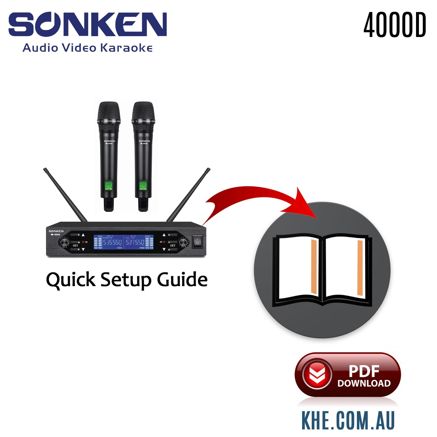 How To Connect Guide - Sonken 4000D Wireless Microphones - Karaoke Home Entertainment