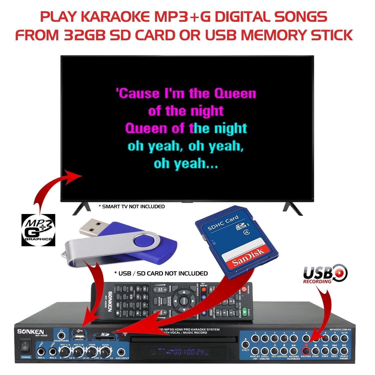 How To Connect Guide - Sonken MP4000 How To Use My MP3+G Download Voucher - Karaoke Home Entertainment
