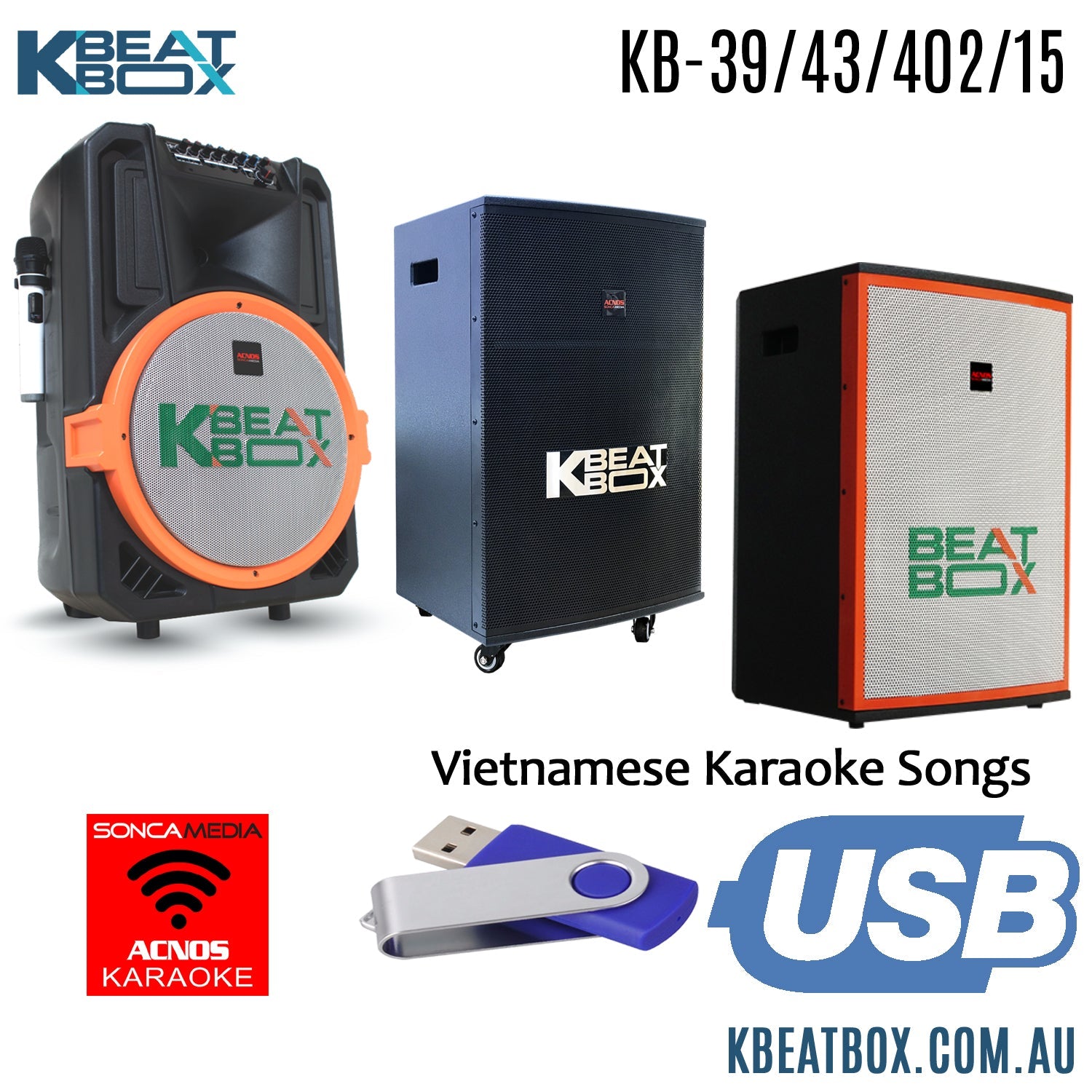 KBEATBOX Replacement USB with 14K Vietnamese Karaoke Songs for (KB-39/KB-402/KB-43/KBZ-15W) - Karaoke Home Entertainment