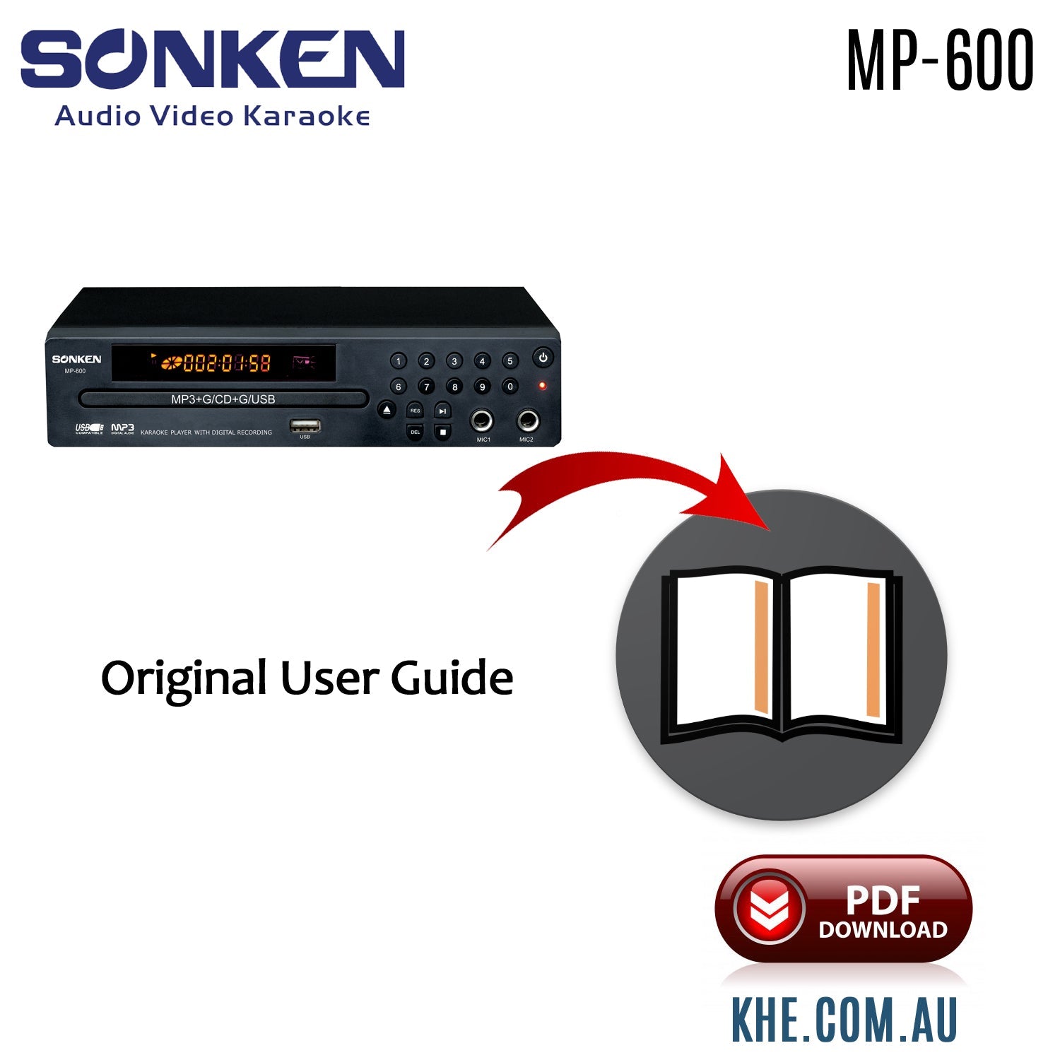 Sonken MP600 Original User Guide - Karaoke Home Entertainment