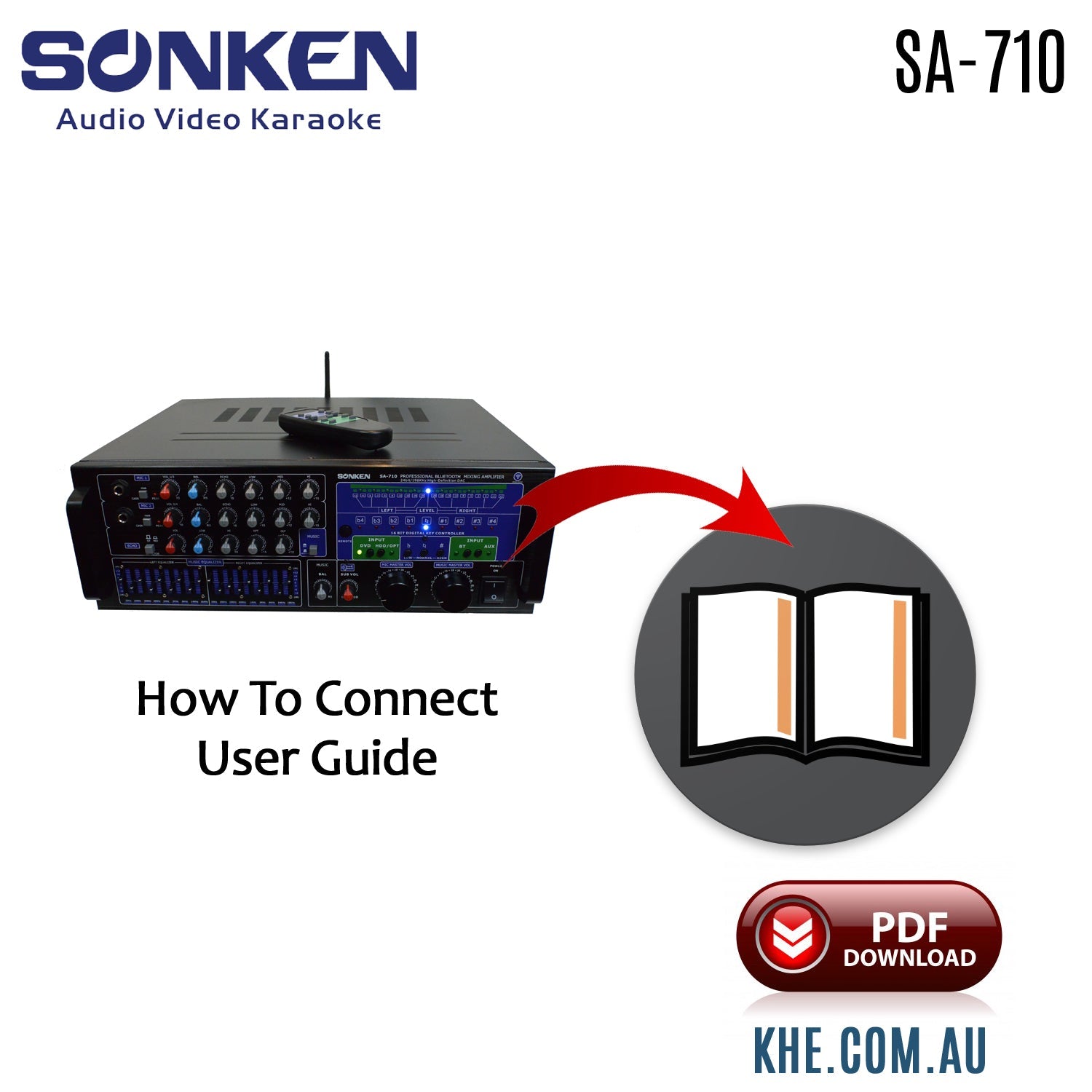 Sonken SA-710 Mixing Amplifier Original User Guide - Karaoke Home Entertainment
