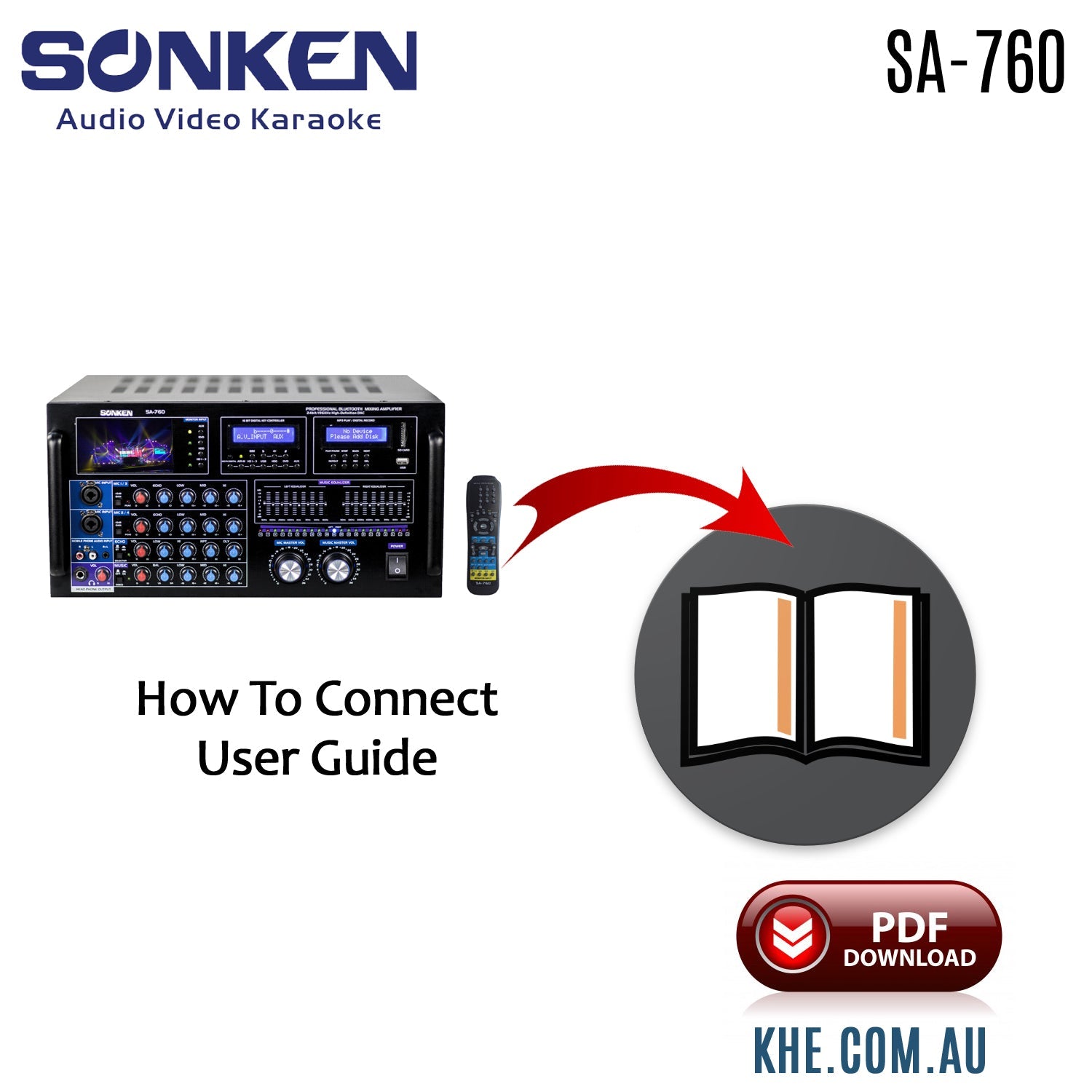 Sonken SA-760 Mixing Amplifier Original User Guide - Karaoke Home Entertainment
