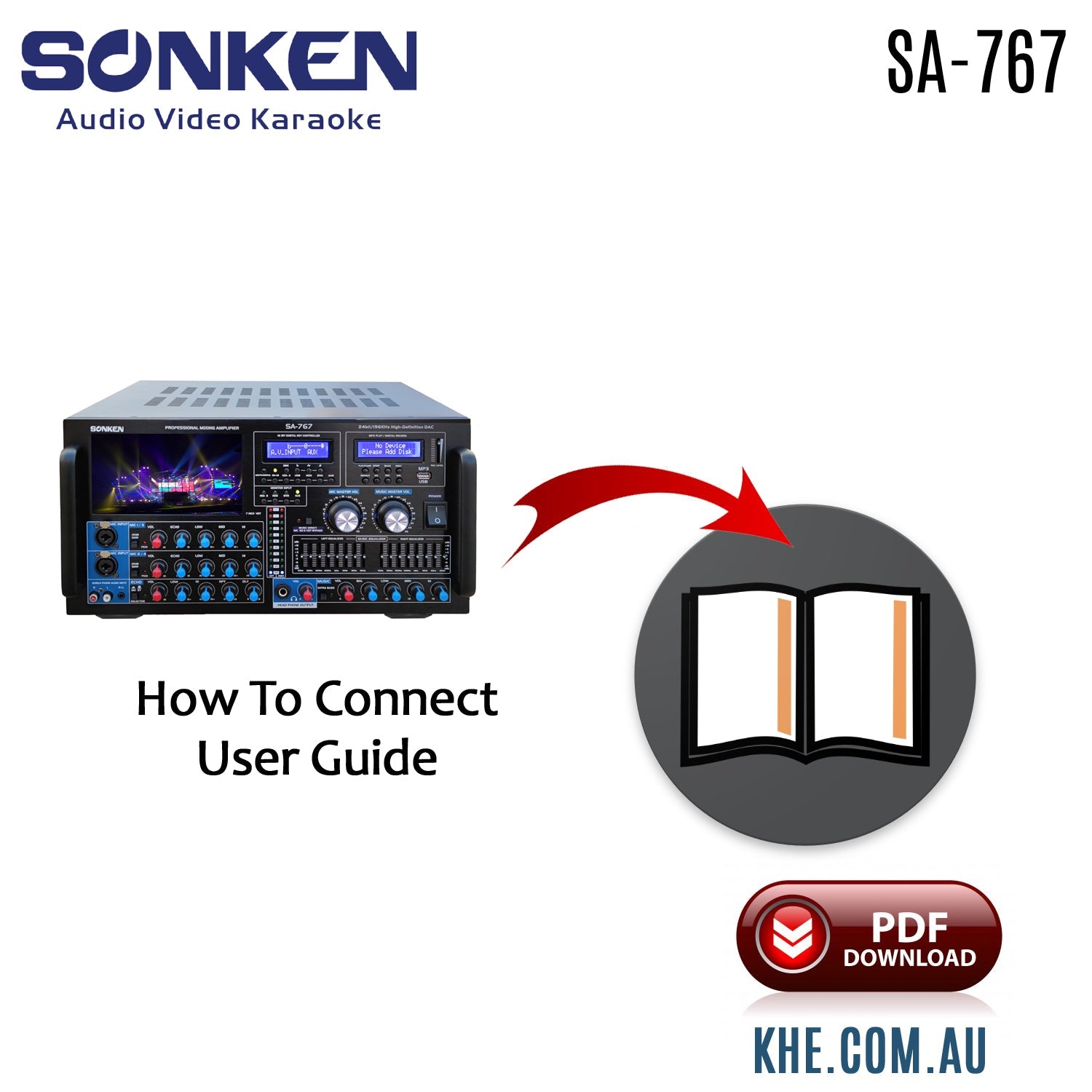 Sonken SA-767 Mixing Amplifier Original User Guide - Karaoke Home Entertainment