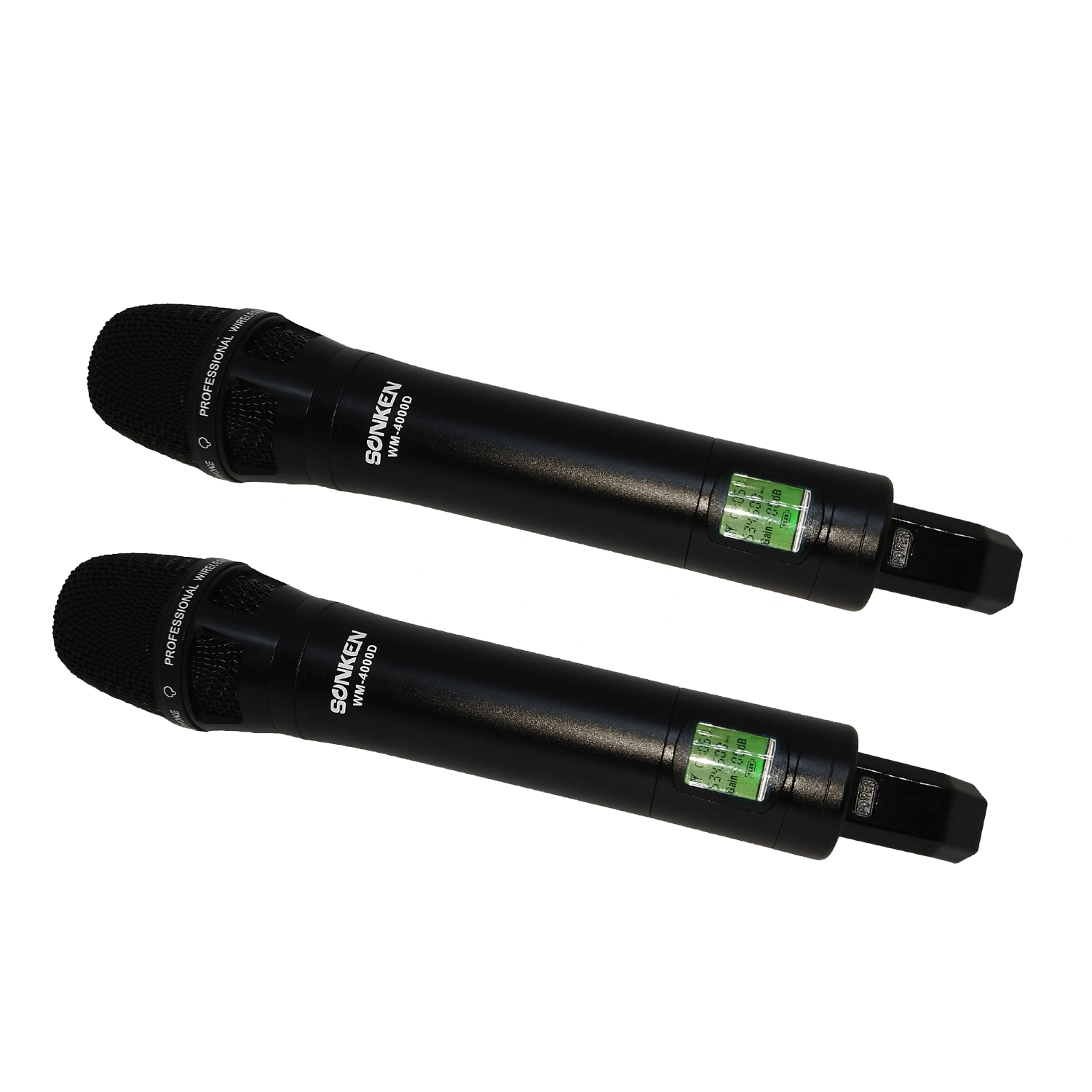 Sonken WM-4000D - PRO 200 Channel UHF Wireless Microphones (2) and Receiver Unit + Case - Karaoke Home Entertainment