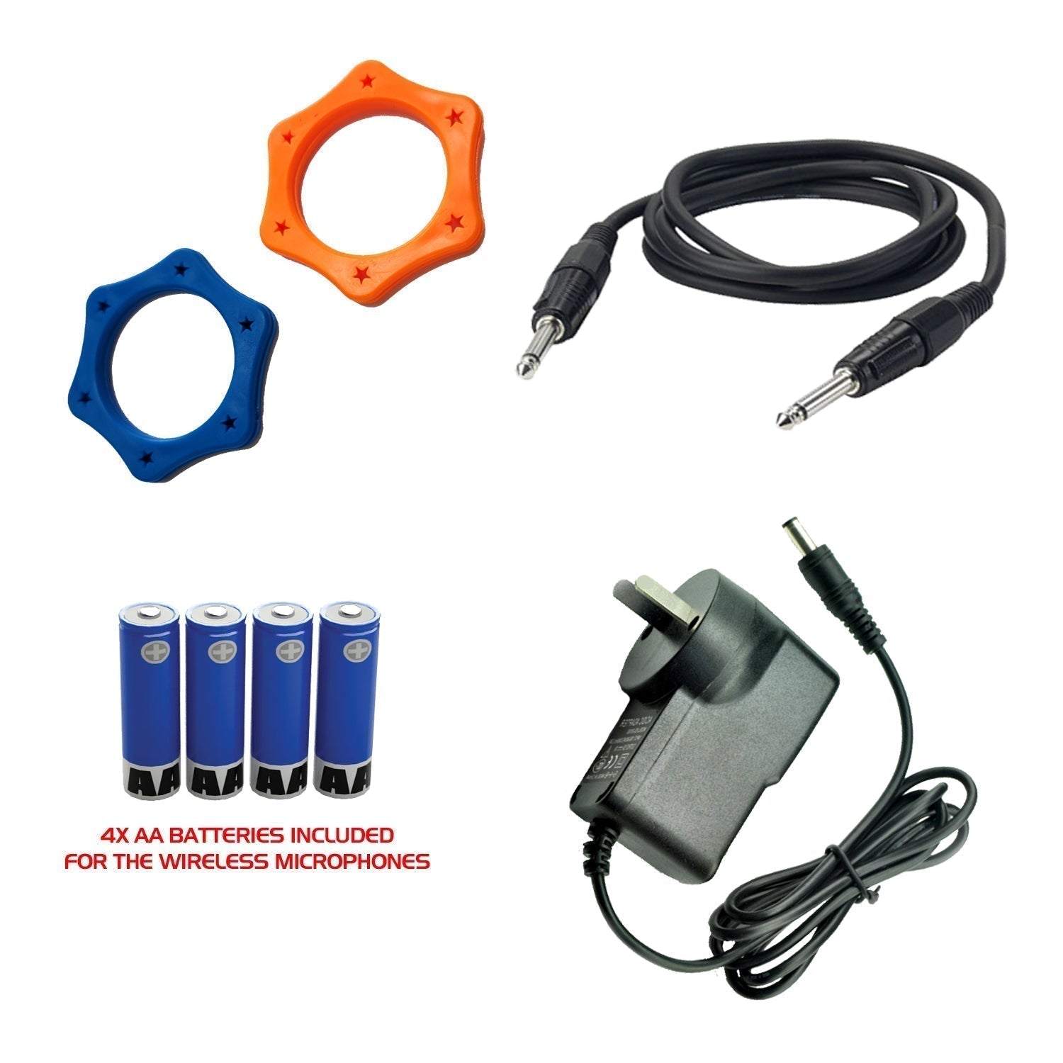 Sonken WM-800D Pro UHF Wireless Microphones (2) and (2) Body Packs + Headsets with Receiver Unit - Karaoke Home Entertainment